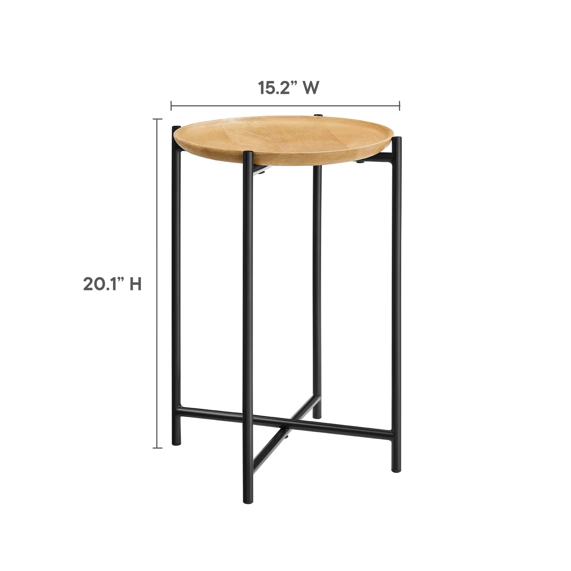 Xilo Round Wood and Metal Side Table by Modway - Best Buy Furniture