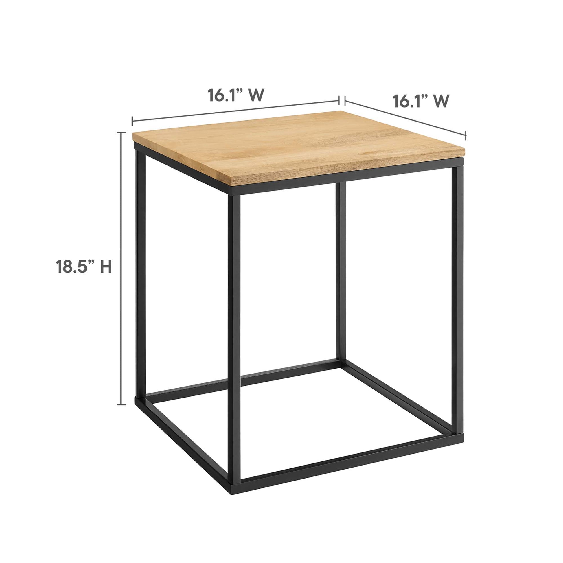 Zora Square Wood and Metal Side Table by Modway - Best Buy Furniture