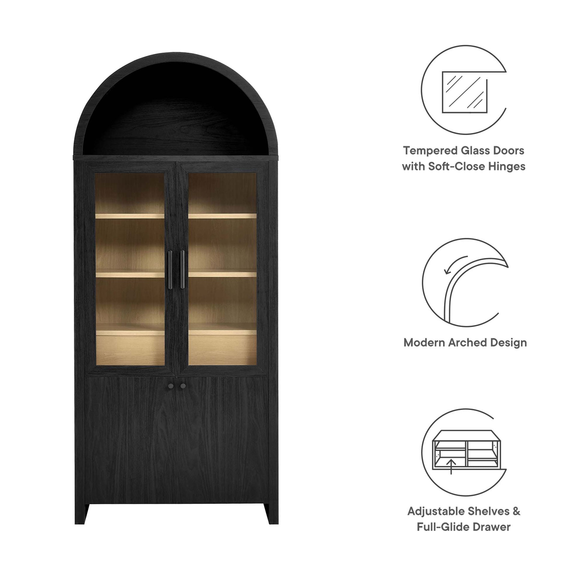 Evie Arched Tall Display Cabinet by Modway - Best Buy Furniture