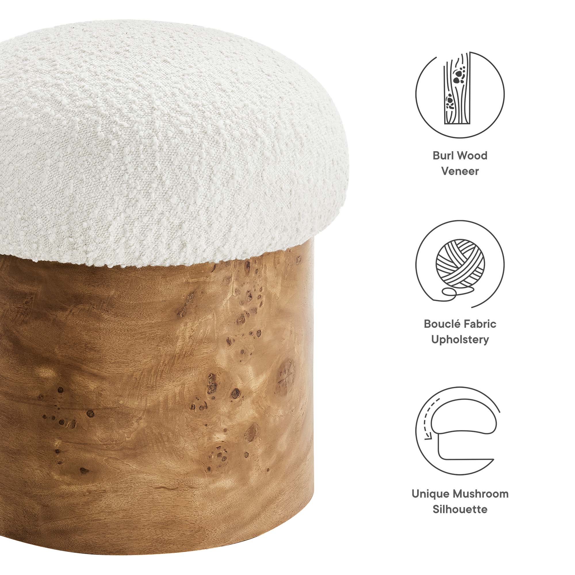 Breeze Boucle Upholstered Ottoman by Modway - Best Buy Furniture