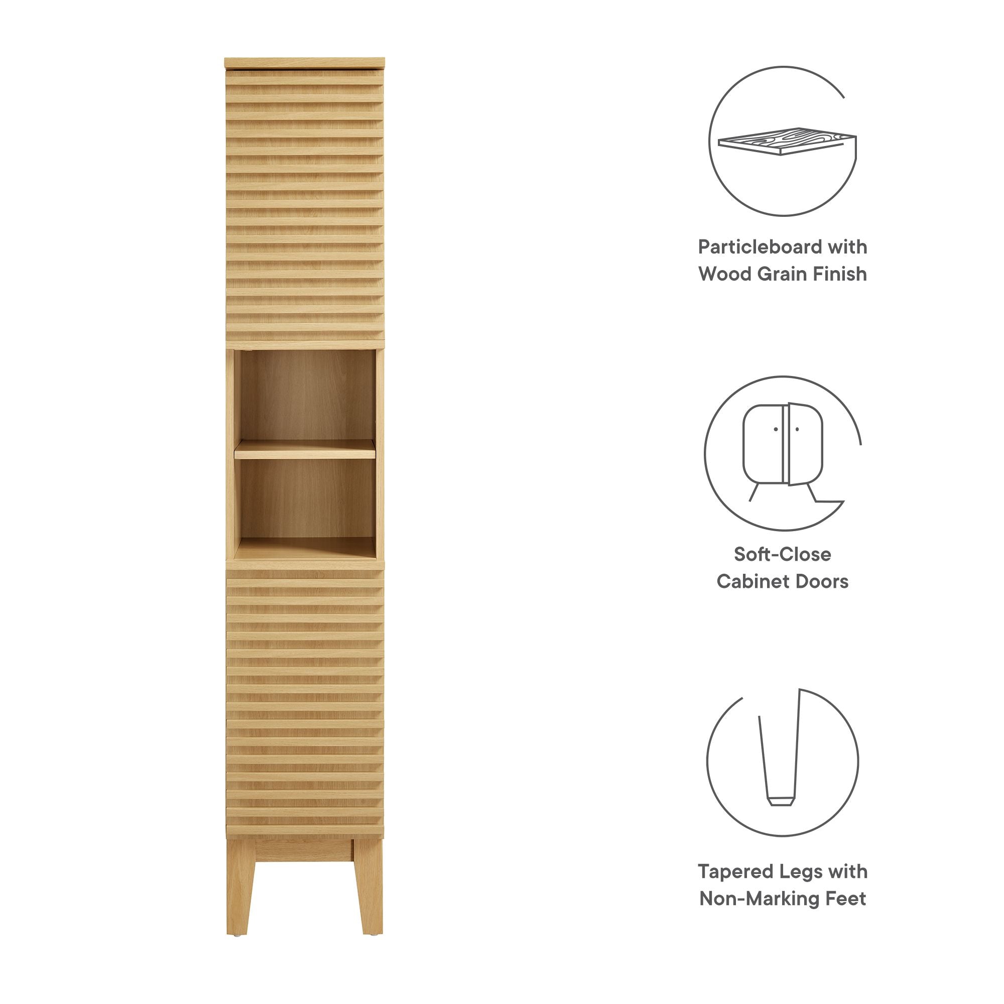 Render Tall Narrow Bathroom Storage Cabinet by Modway - Best Buy Furniture