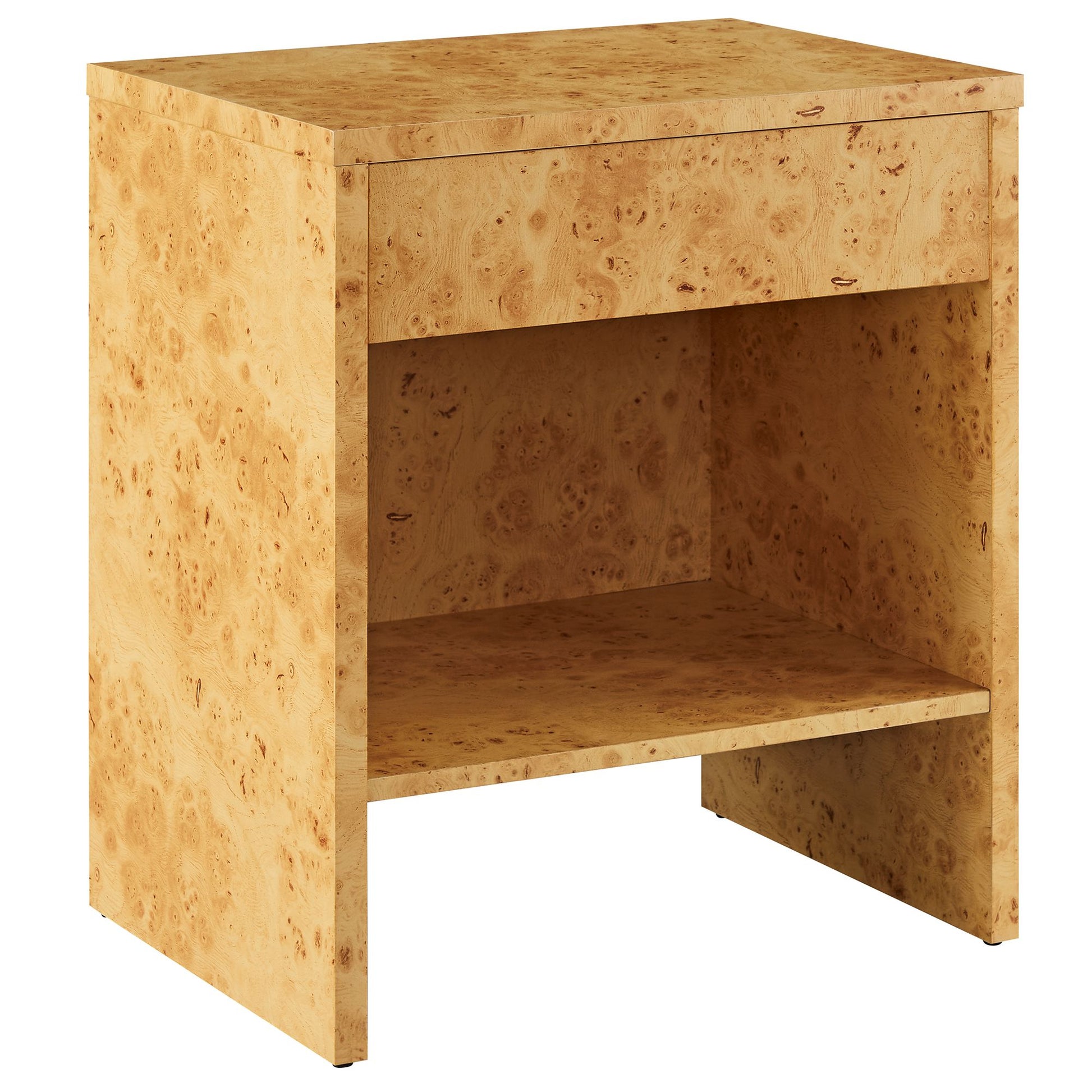Hudson 1-Drawer Burl Wood Nightstand With Shelf by Modway - Best Buy Furniture