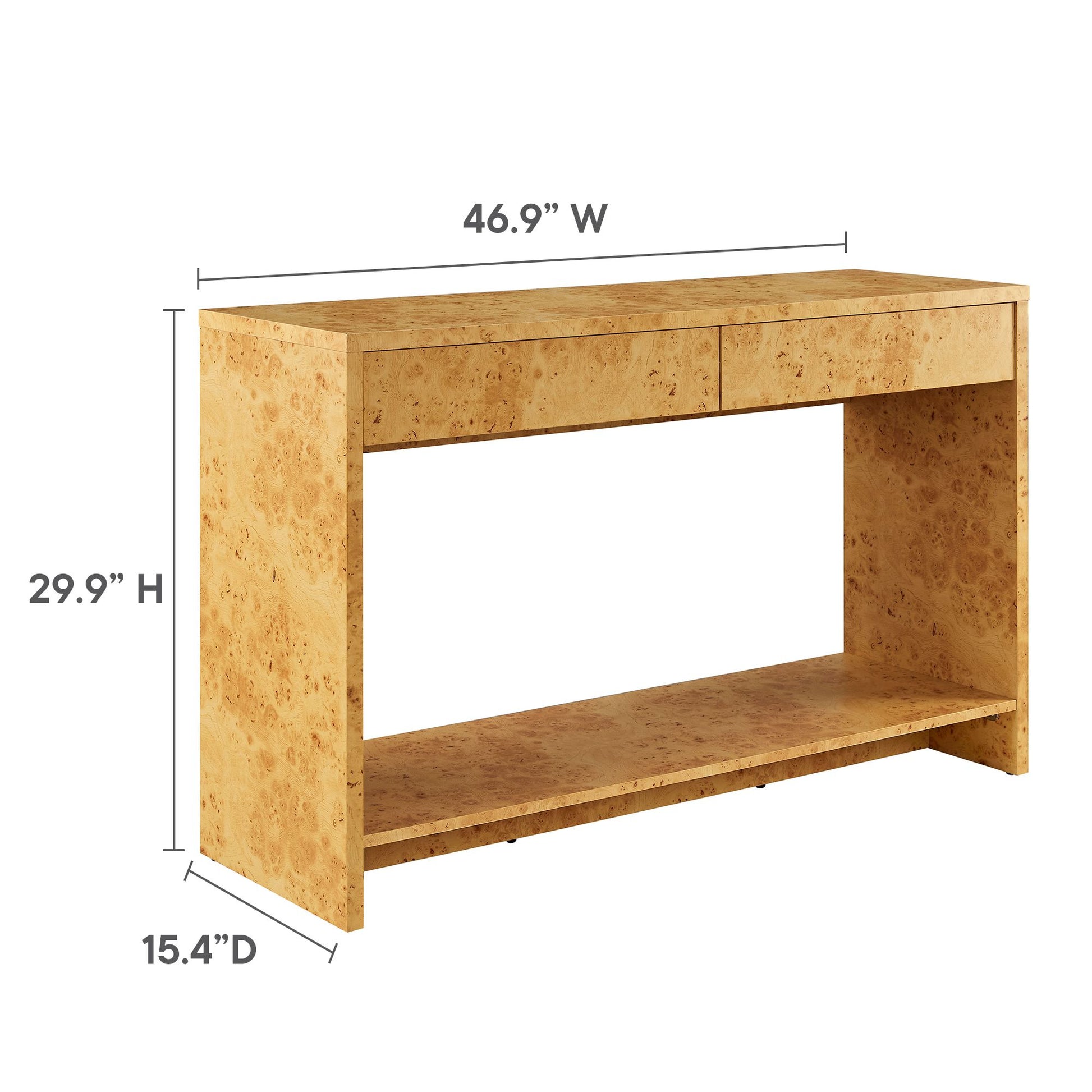 Hudson 2-Drawer Burl Wood Console Table by Modway - Best Buy Furniture