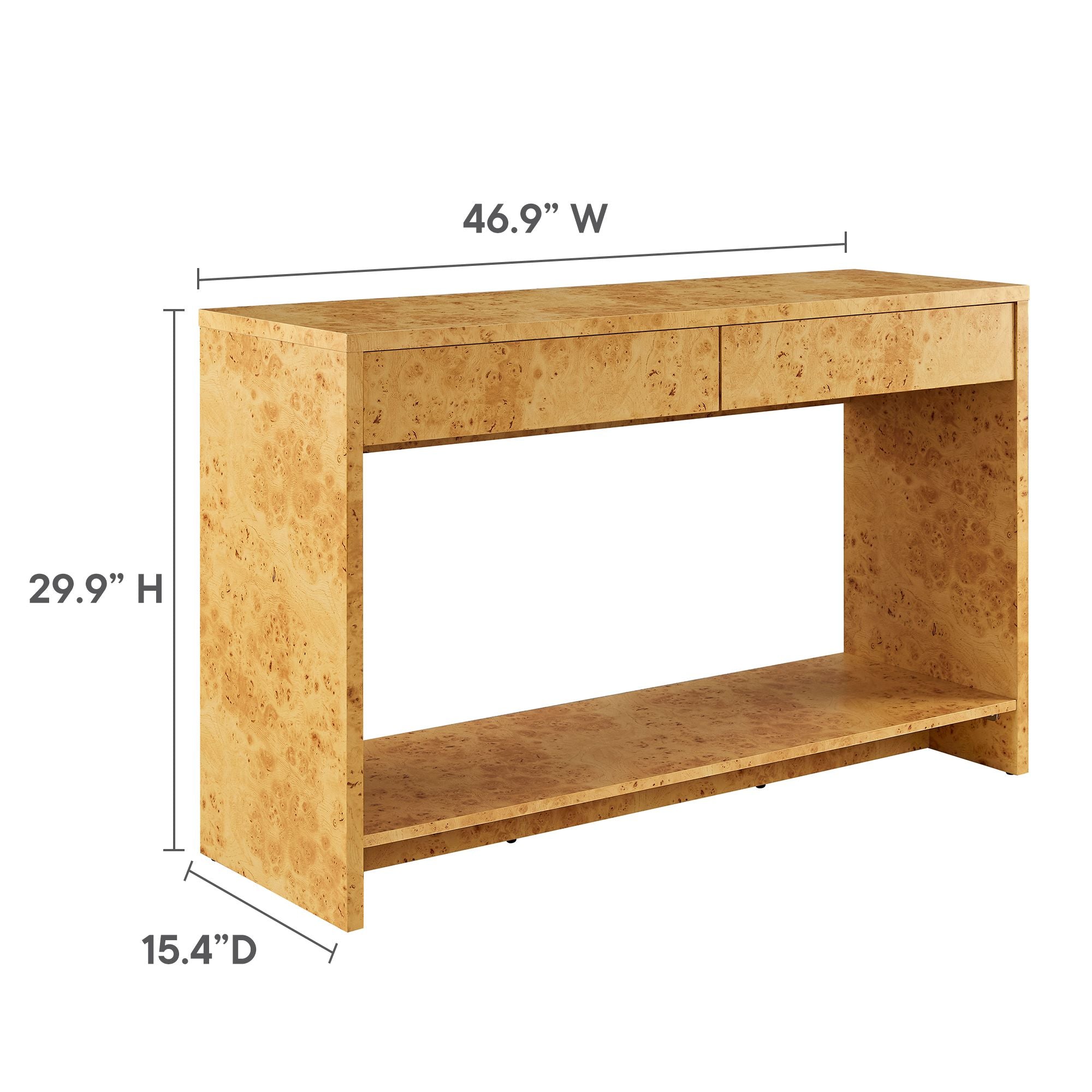 Hudson 2-Drawer Burl Wood Console Table by Modway - Best Buy Furniture