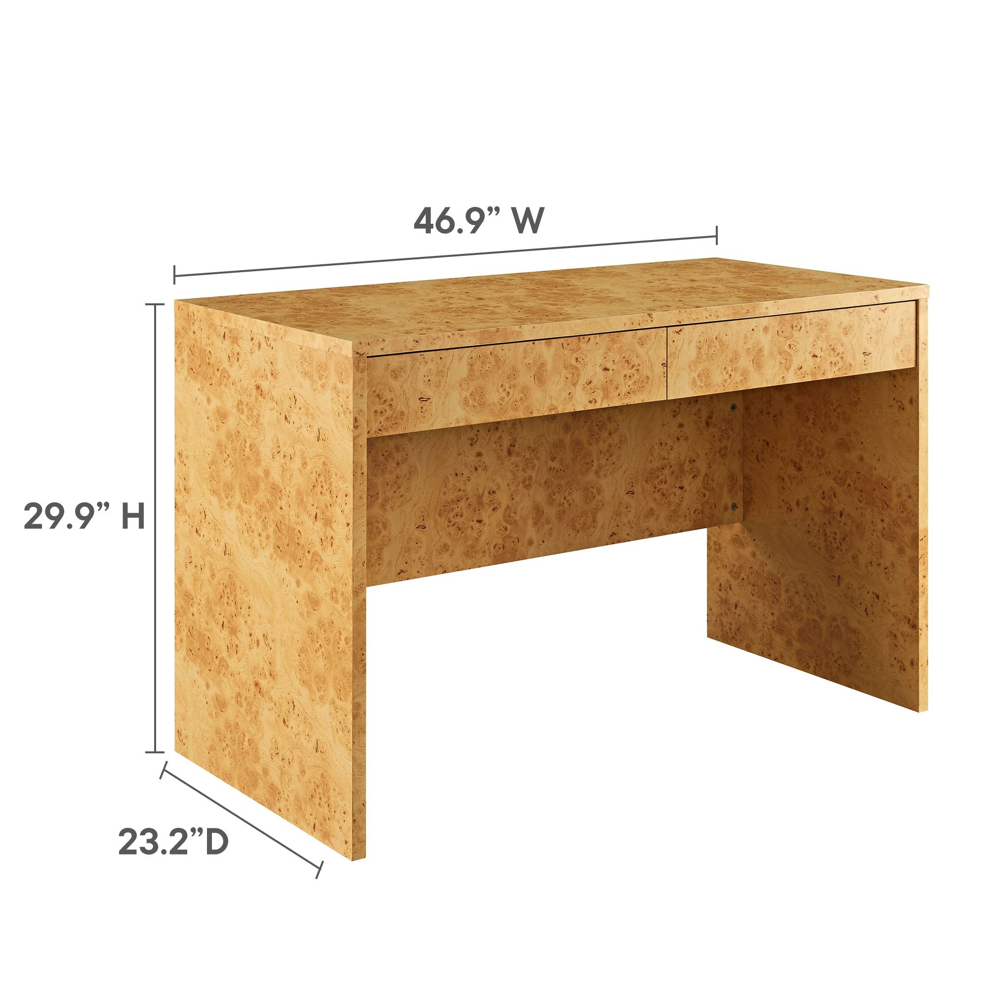 Hudson 2-Drawer Burl Wood Desk by Modway - Best Buy Furniture
