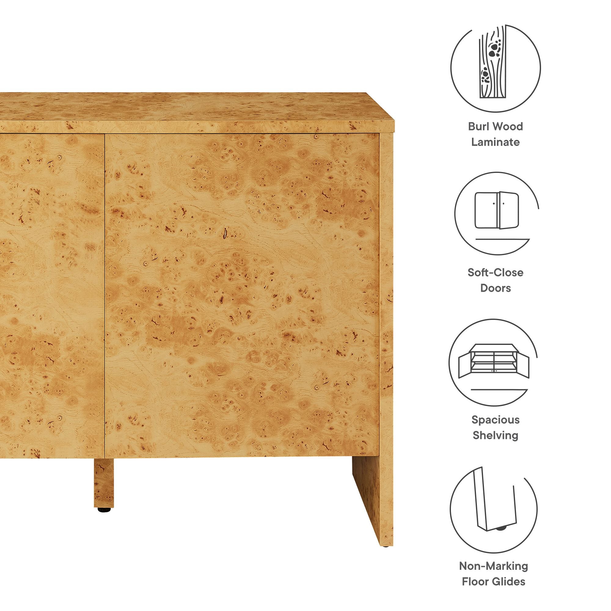 Hudson 40" Burl Wood Sideboard by Modway - Best Buy Furniture