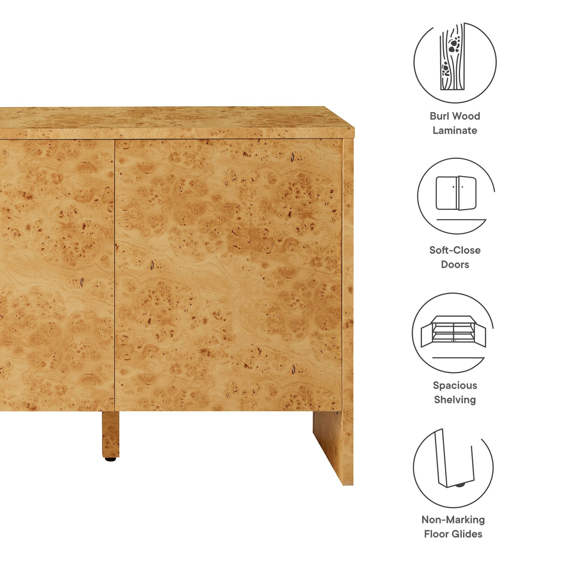 Hudson 60" Burl Wood Sideboard by Modway - Best Buy Furniture