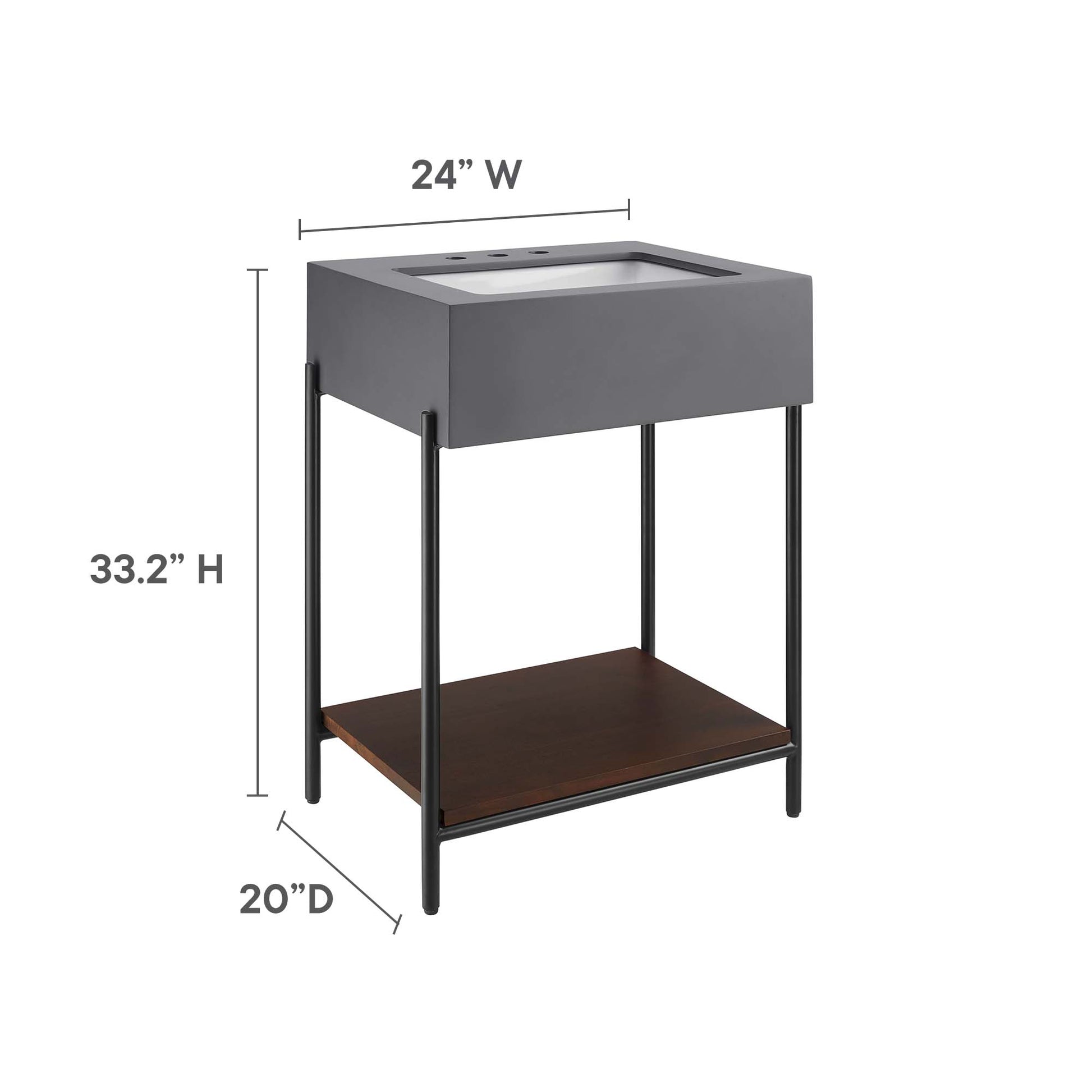 Etch 24" Bathroom Vanity with Sink by Modway - Best Buy Furniture