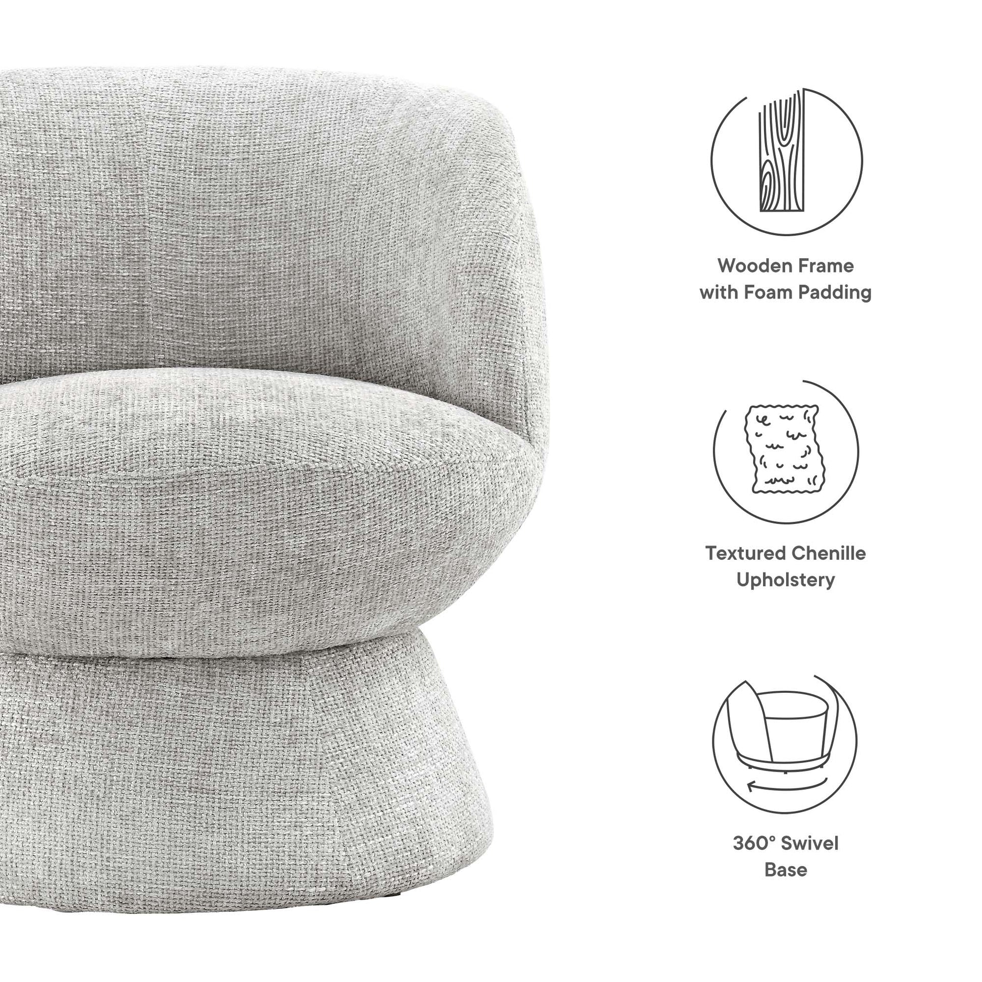 Vesta Chenille Fabric Upholstered Swivel Chair by Modway - Best Buy Furniture