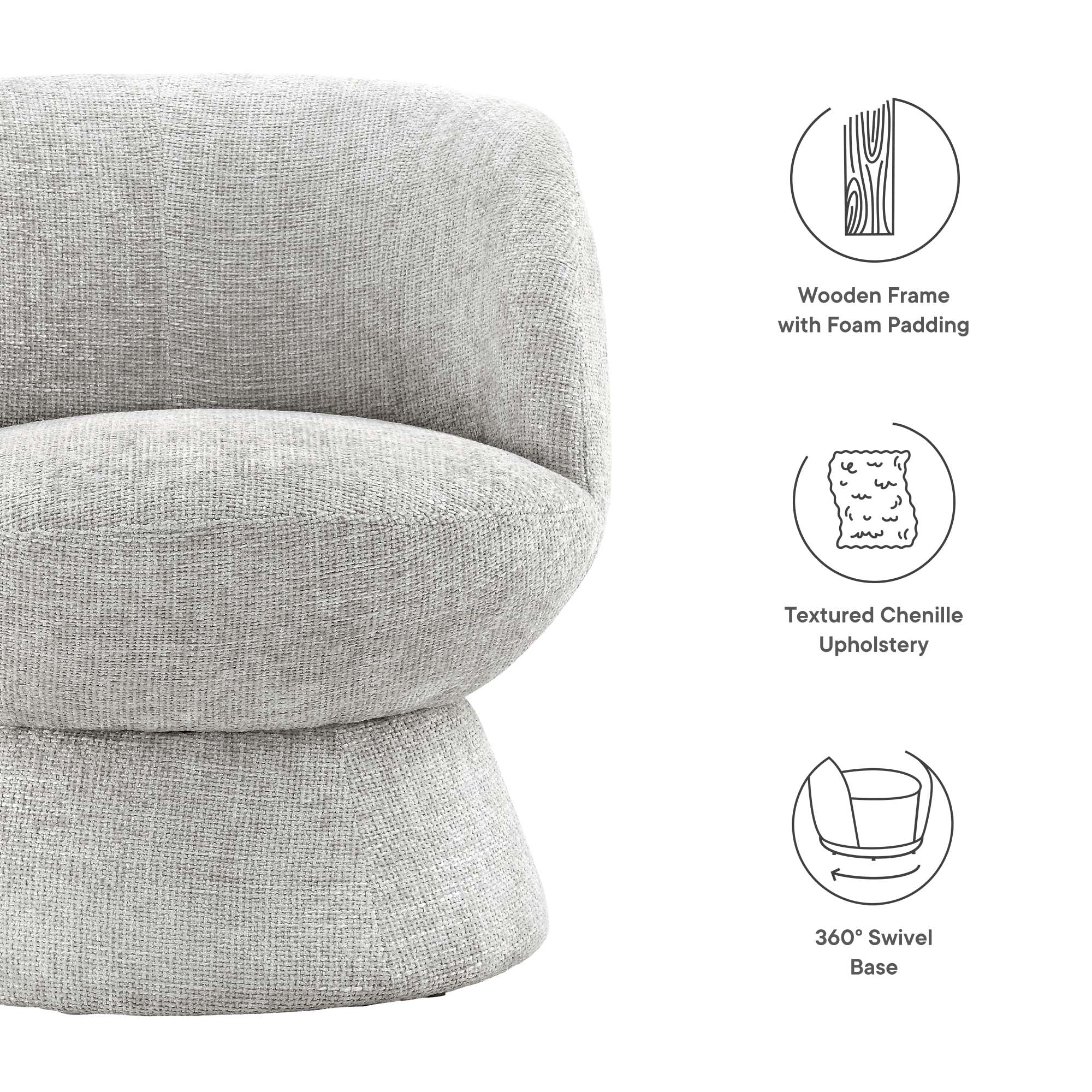 Vesta Chenille Fabric Upholstered Swivel Chair by Modway - Best Buy Furniture