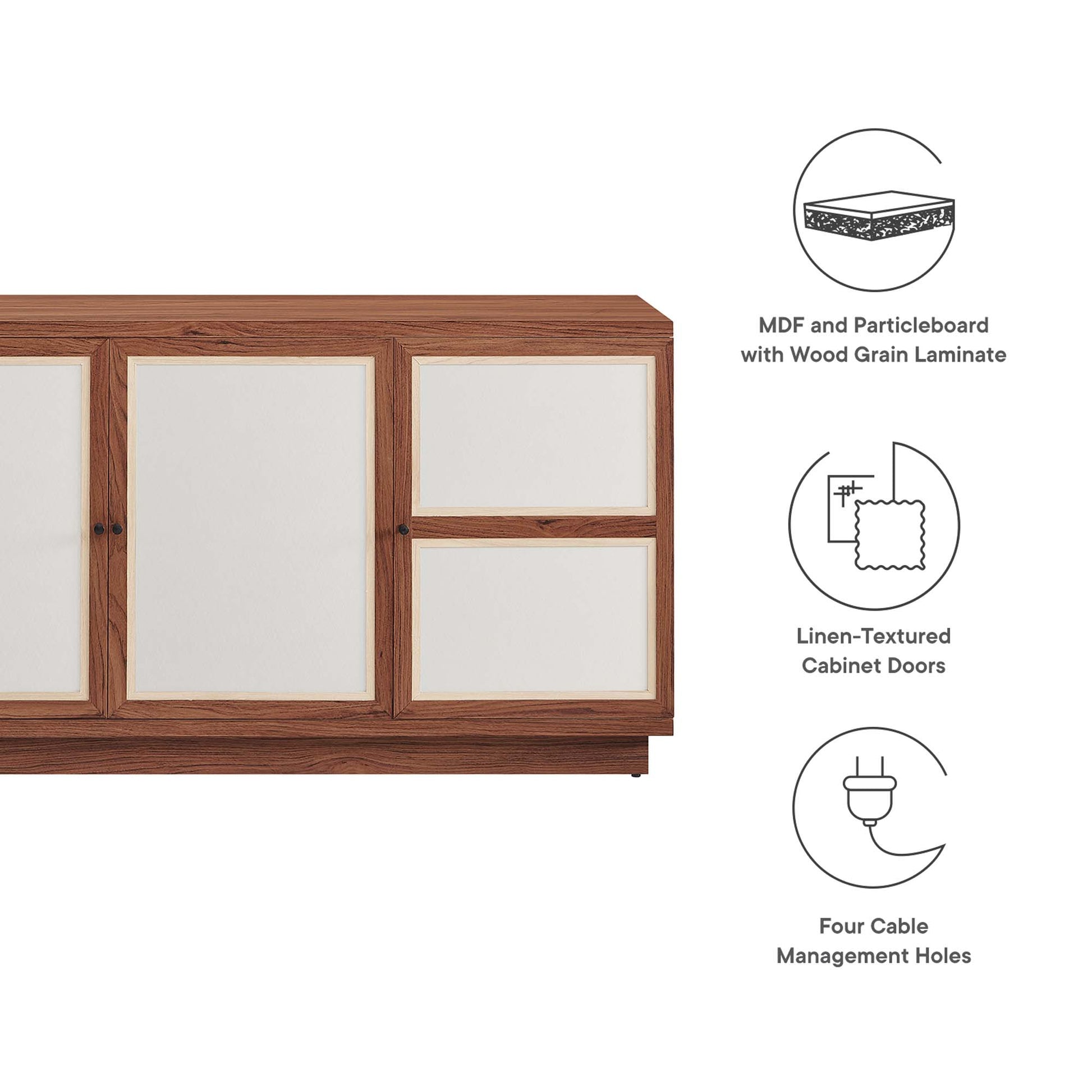 Capri 63" Wood Grain TV Console by Modway - Best Buy Furniture