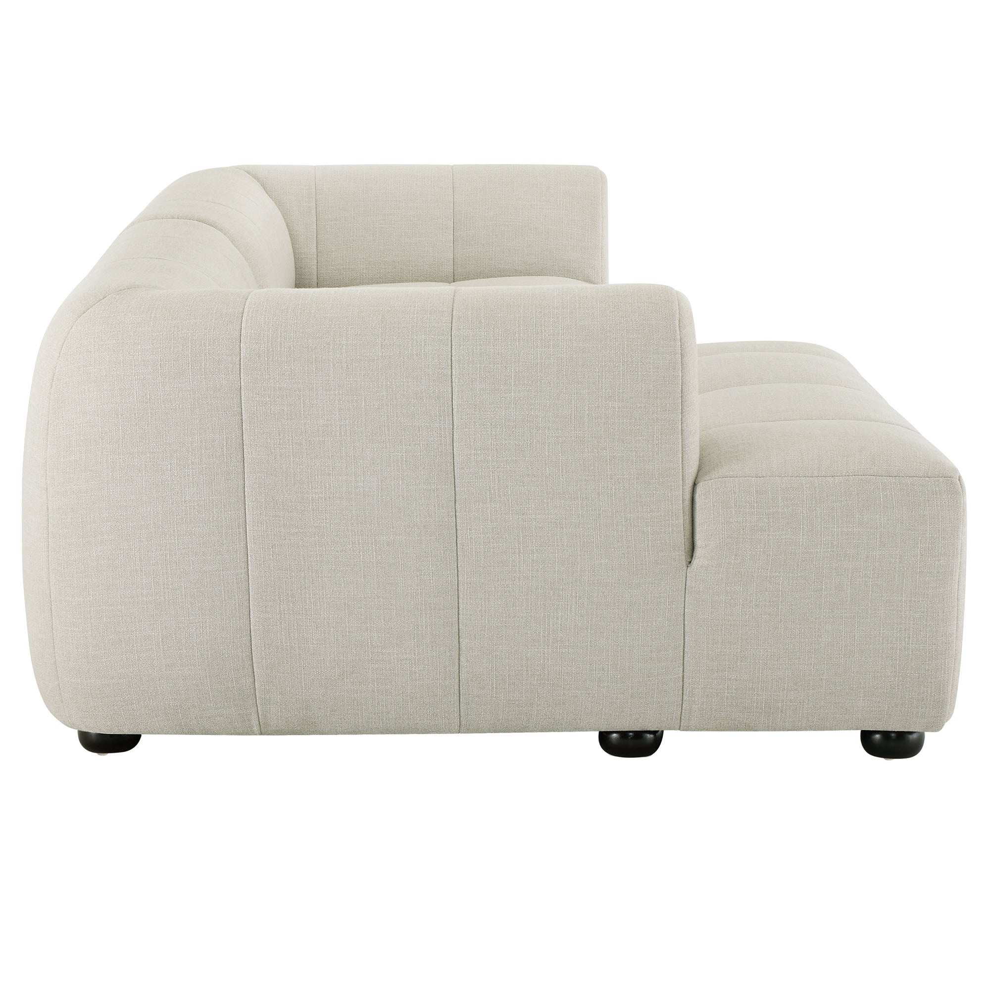 Liana Left-Facing Upholstered Fabric Modular Sofa with Chaise in Linen - Best Buy Furniture