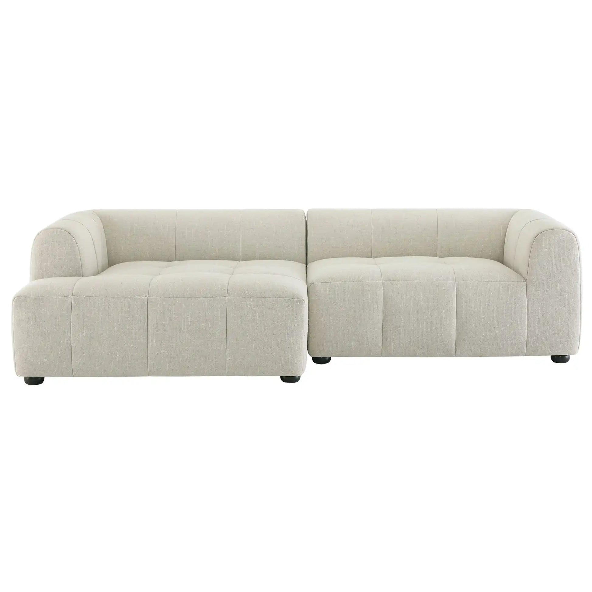 Liana Left-Facing Upholstered Fabric Modular Sofa with Chaise in Linen - Best Buy Furniture