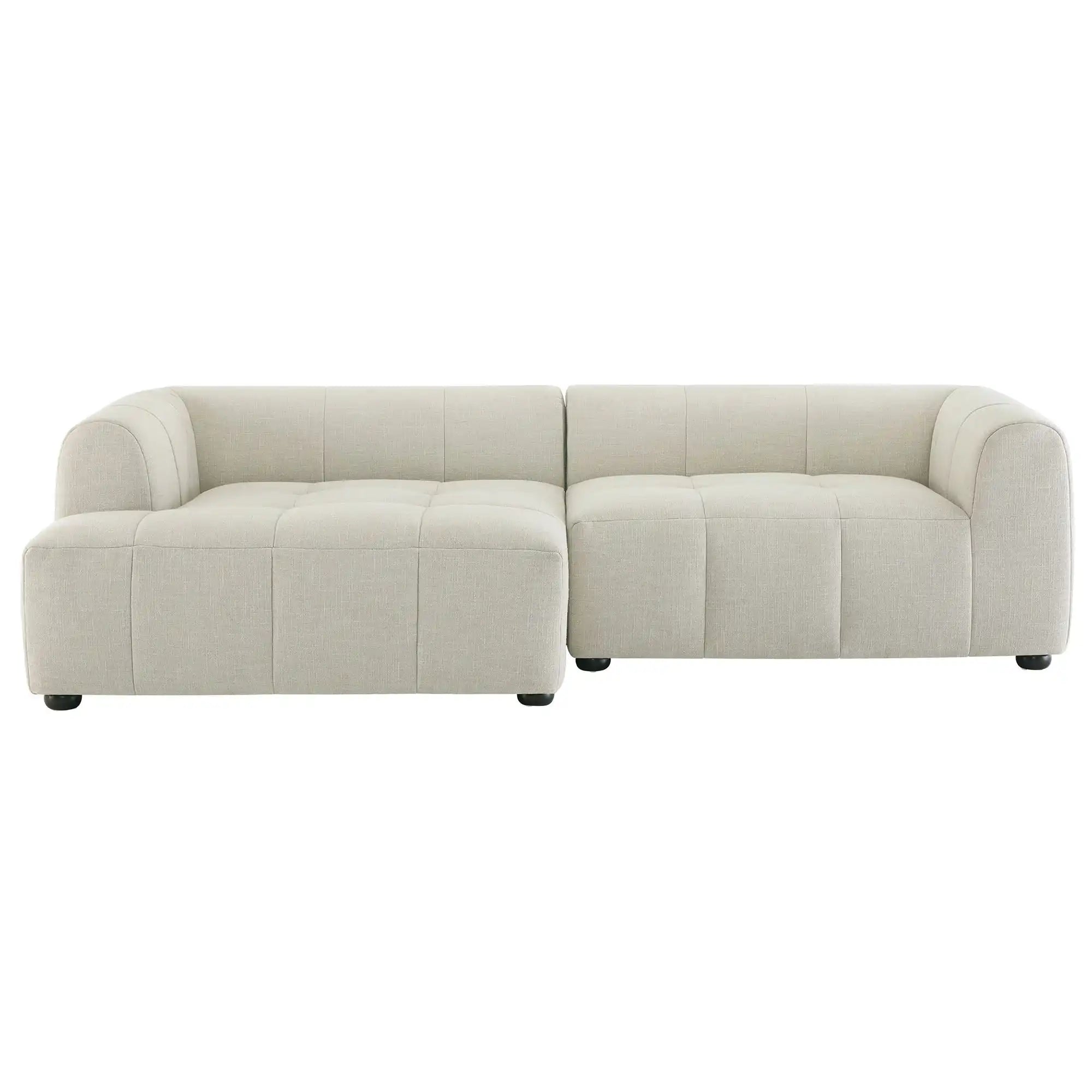 Liana Left-Facing Upholstered Fabric Modular Sofa with Chaise in Linen - Best Buy Furniture