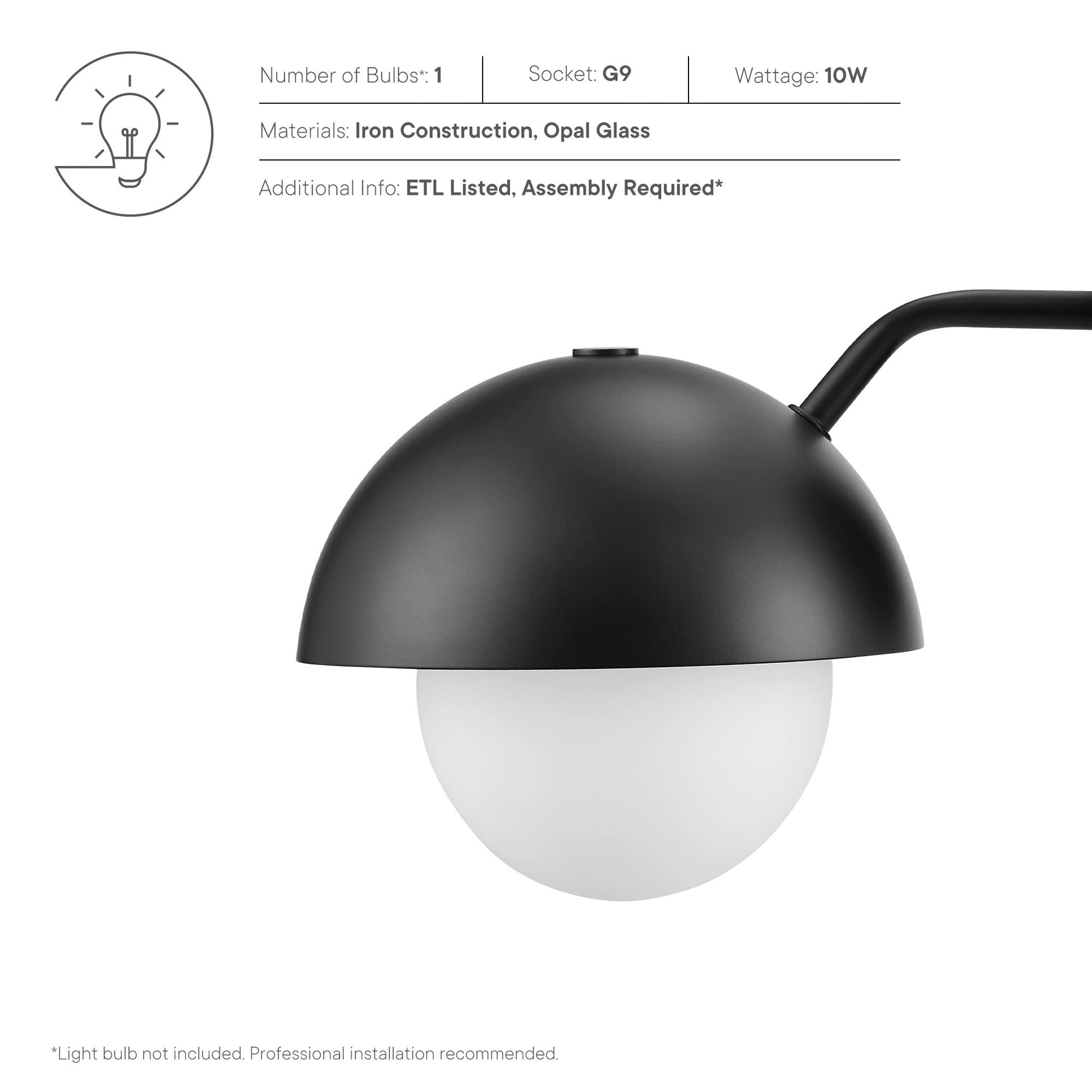 Eclipse Globe Wall Sconce by Modway - Best Buy Furniture