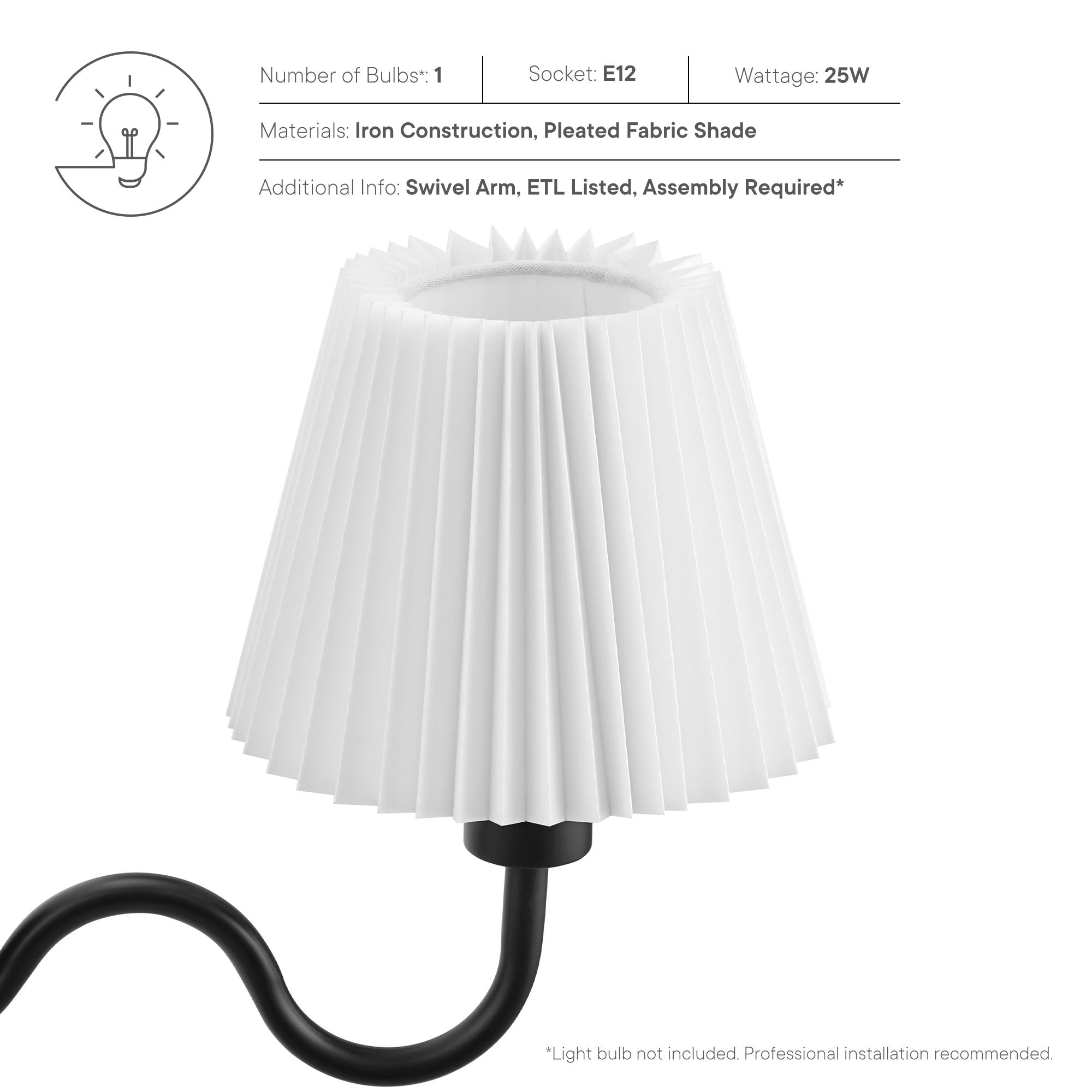 Wave Squiggle Arm Wall Sconce by Modway - Best Buy Furniture