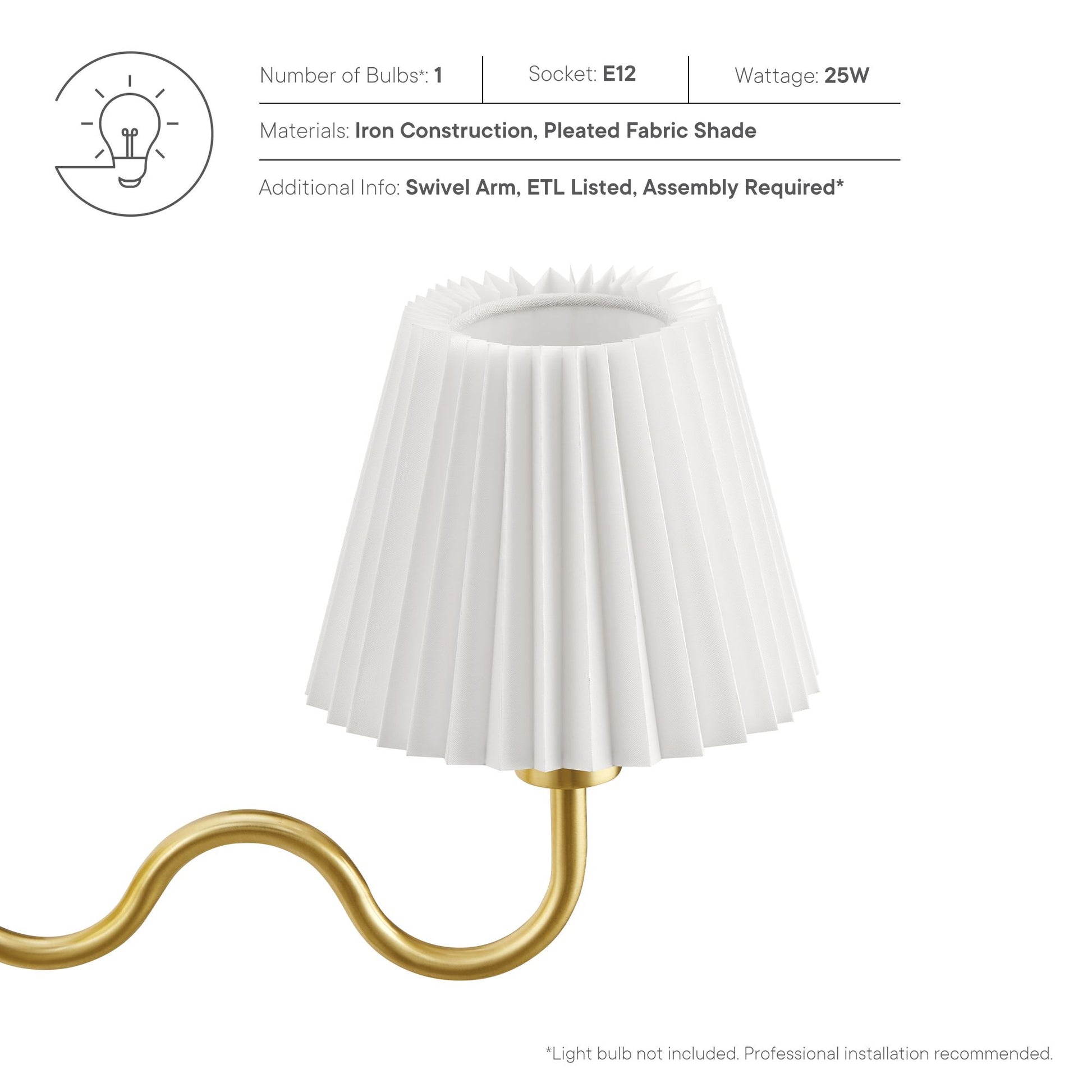Wave Squiggle Arm Wall Sconce by Modway - Best Buy Furniture