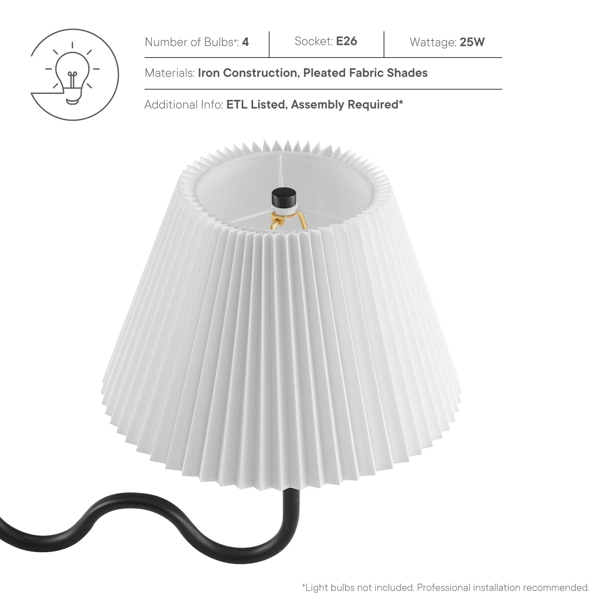 Wave Squiggle 4-Arm Pendant Light by Modway - Best Buy Furniture