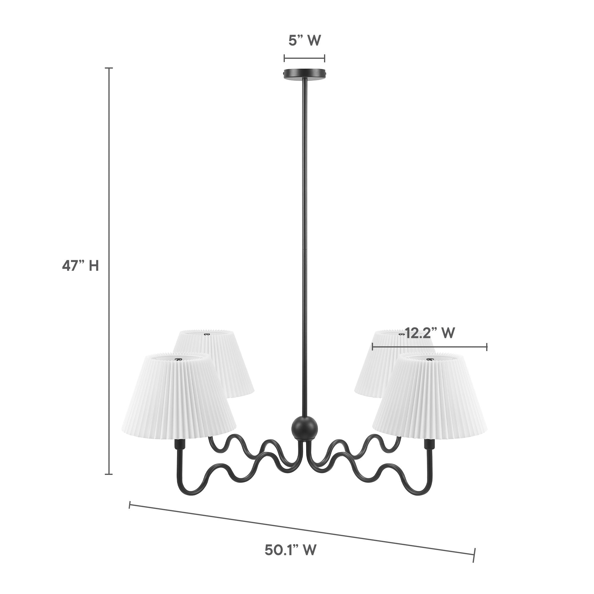 Wave Squiggle 4-Arm Pendant Light by Modway - Best Buy Furniture