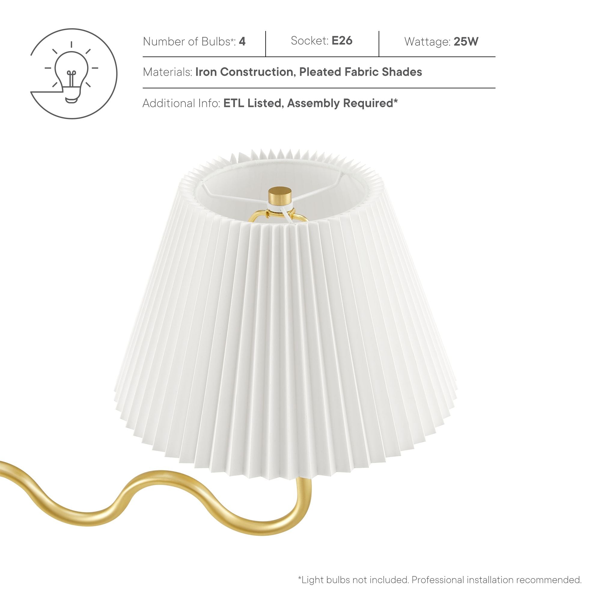 Wave Squiggle 4-Arm Pendant Light by Modway - Best Buy Furniture