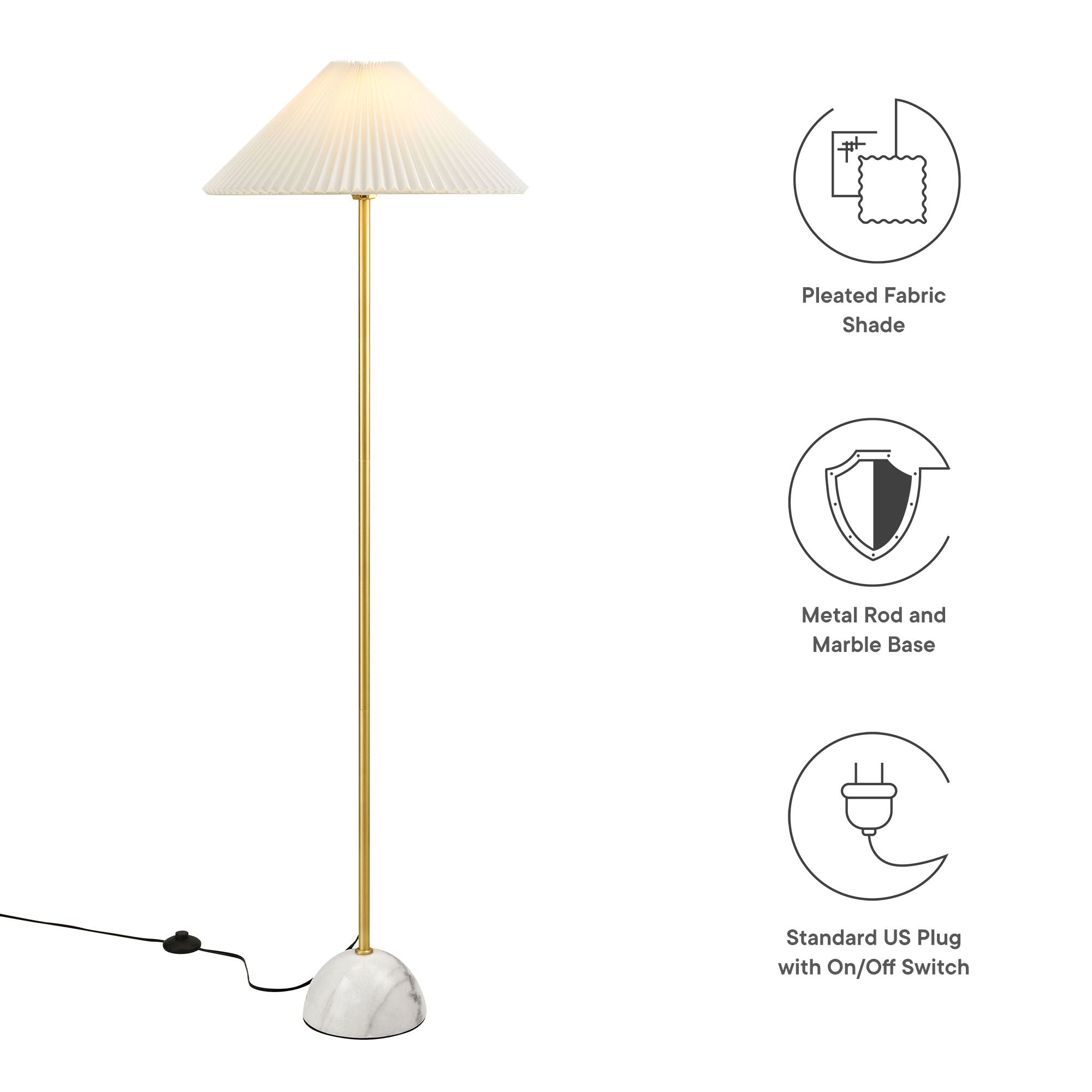 Illusion Marble Dome Floor Lamp by Modway - Best Buy Furniture