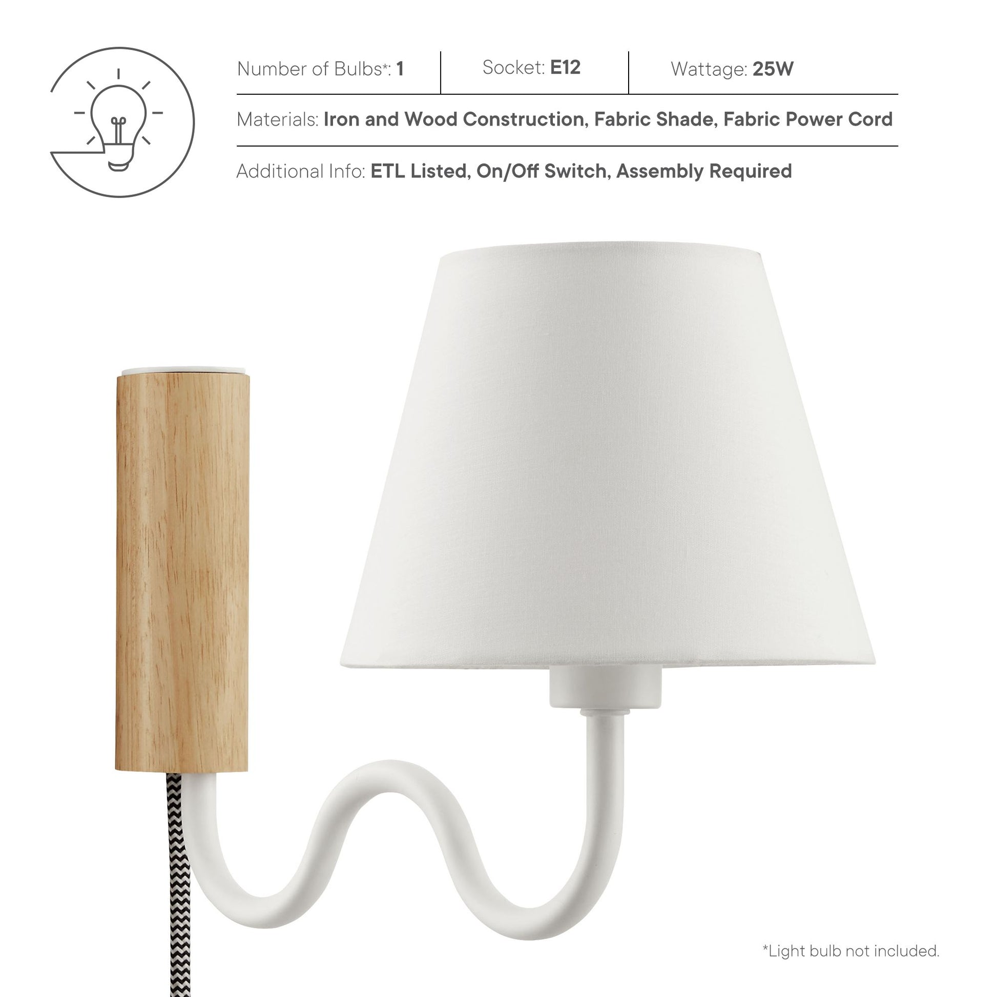 Sunlit Squiggle Arm Wall Sconce by Modway - Best Buy Furniture