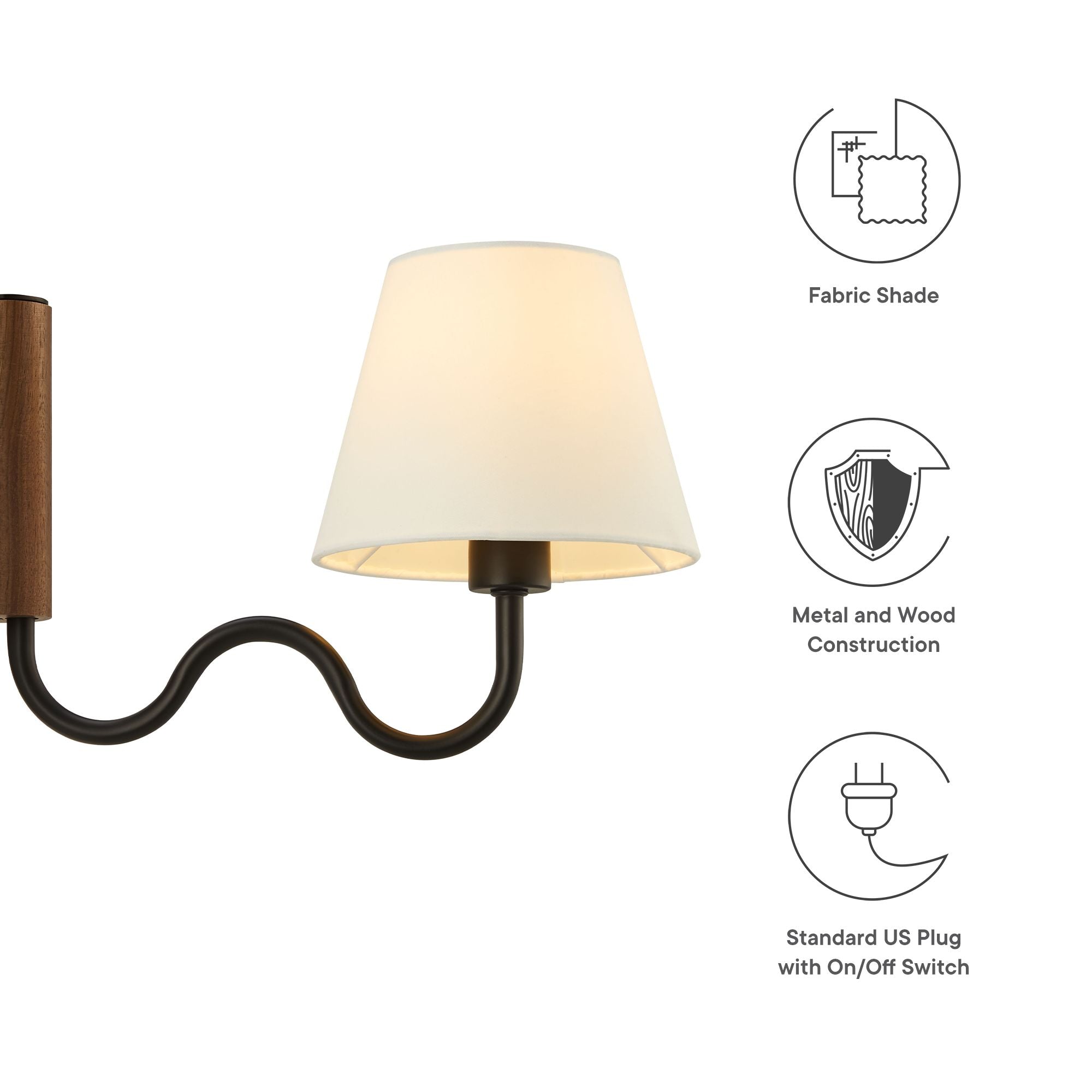 Sunlit Squiggle Arm Wall Sconce by Modway - Best Buy Furniture