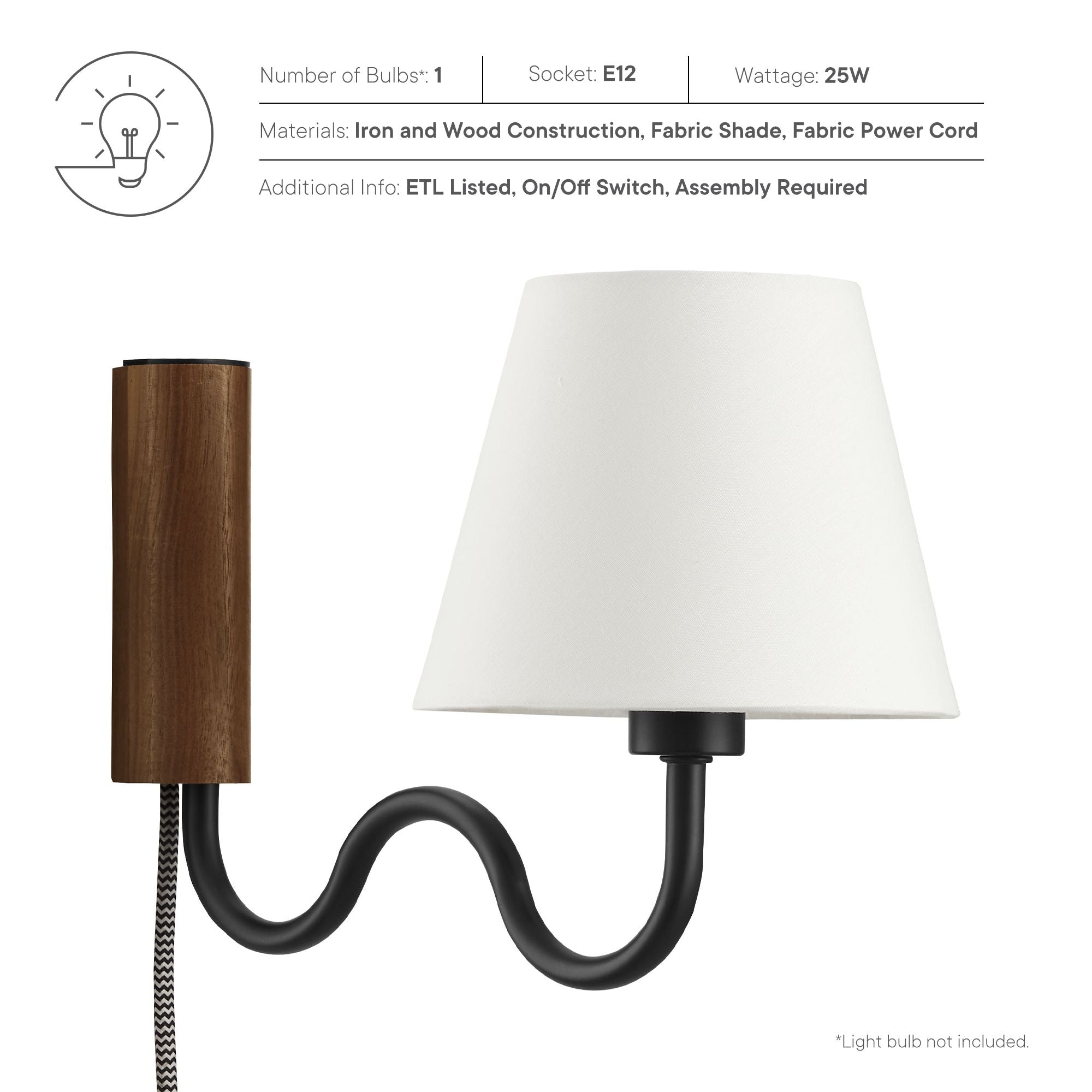 Sunlit Squiggle Arm Wall Sconce by Modway - Best Buy Furniture