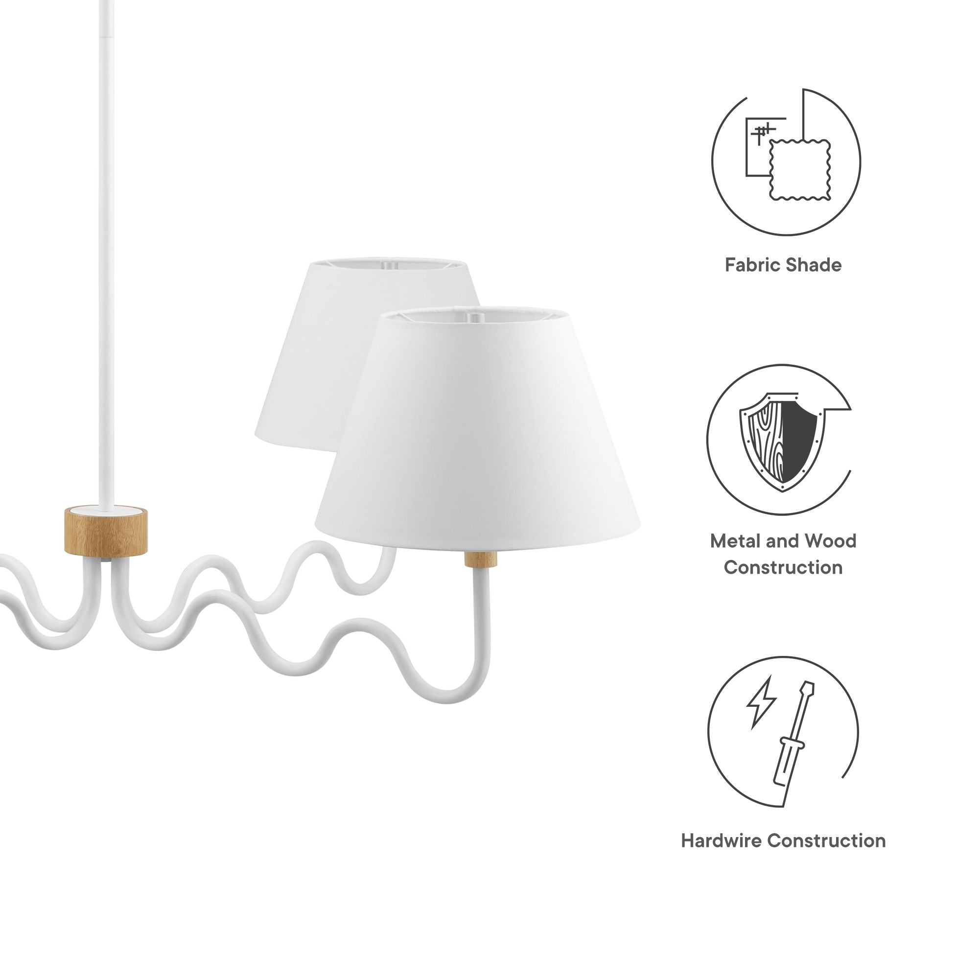Sunlit Squiggle 4-Arm Pendant Light by Modway - Best Buy Furniture