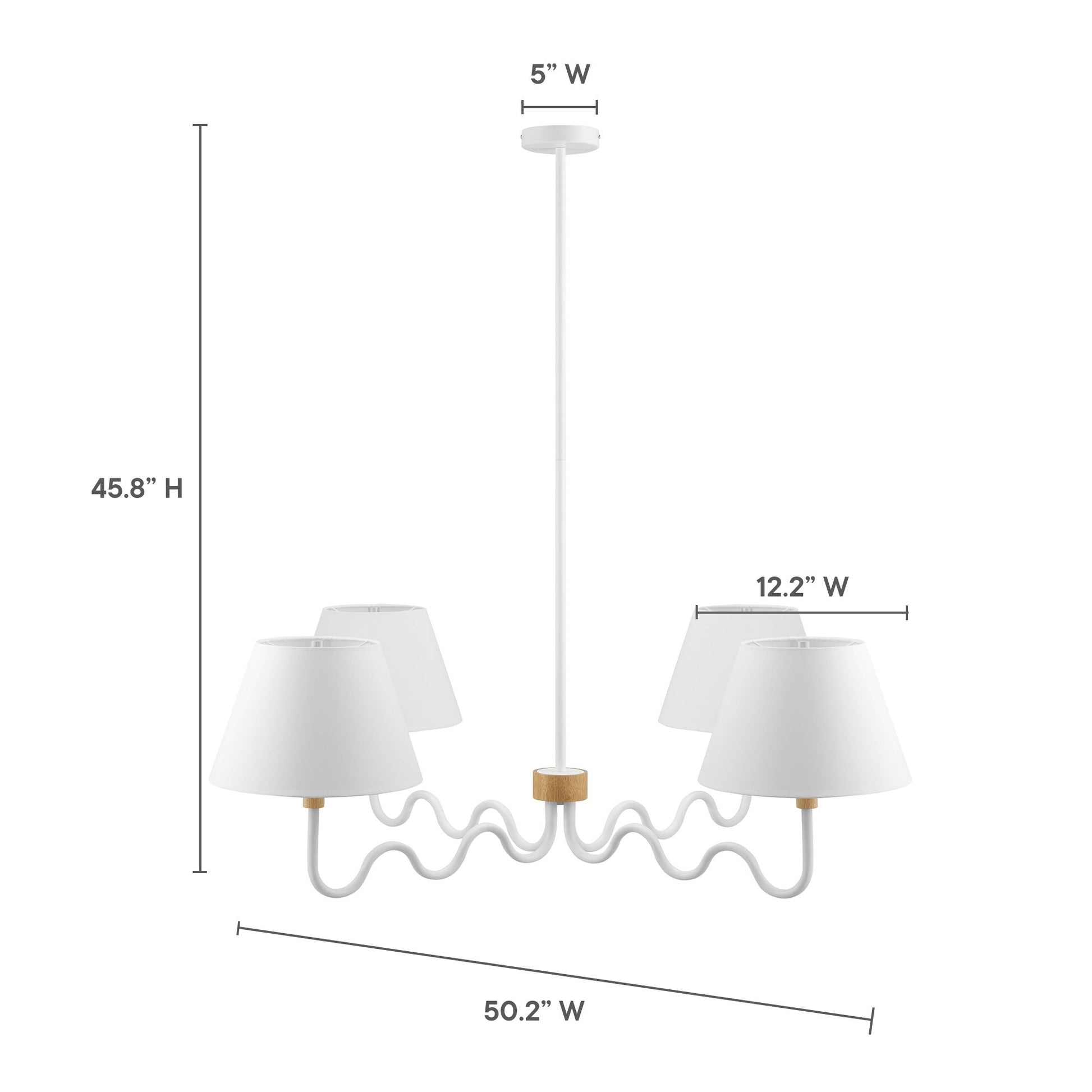 Sunlit Squiggle 4-Arm Pendant Light by Modway - Best Buy Furniture