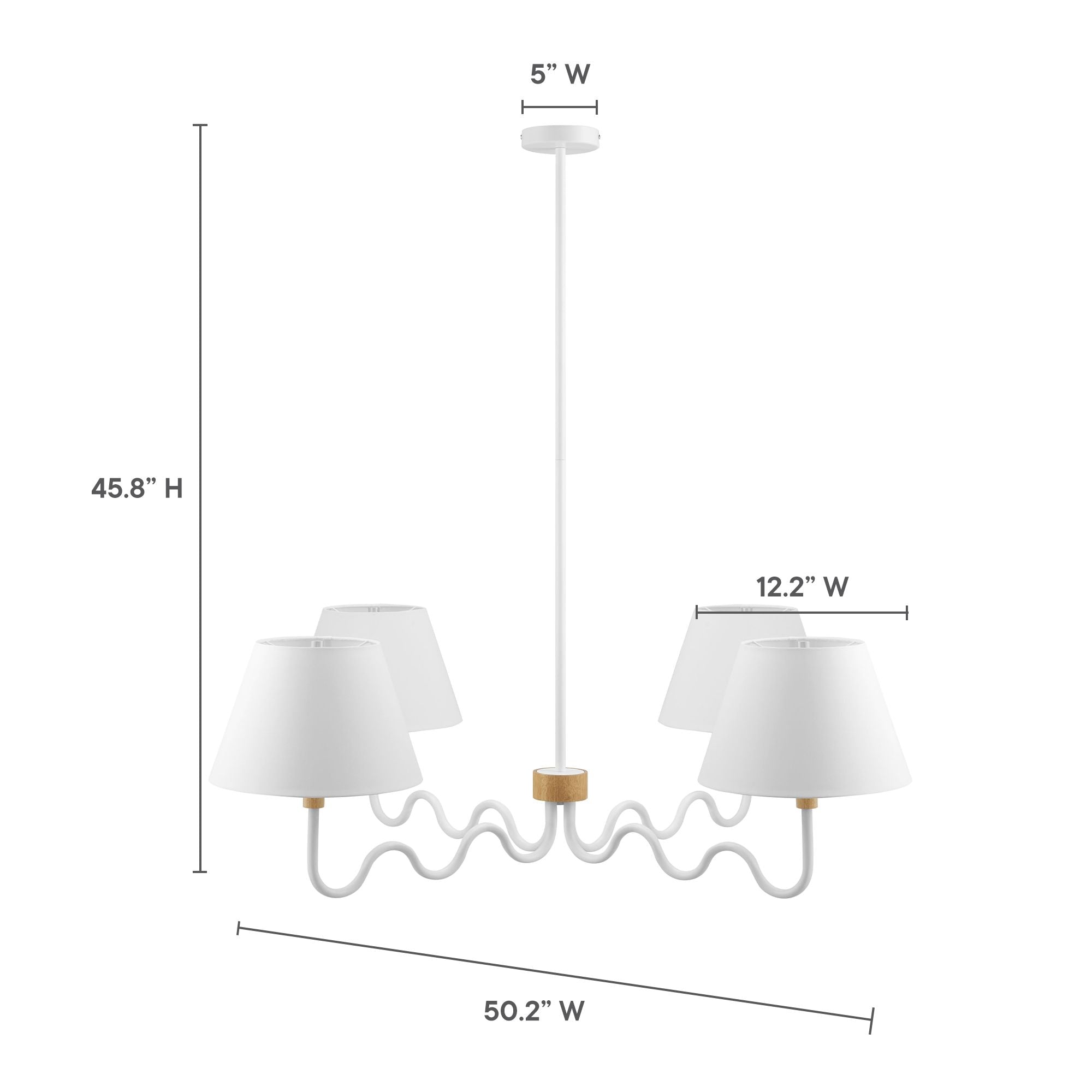 Sunlit Squiggle 4-Arm Pendant Light by Modway - Best Buy Furniture