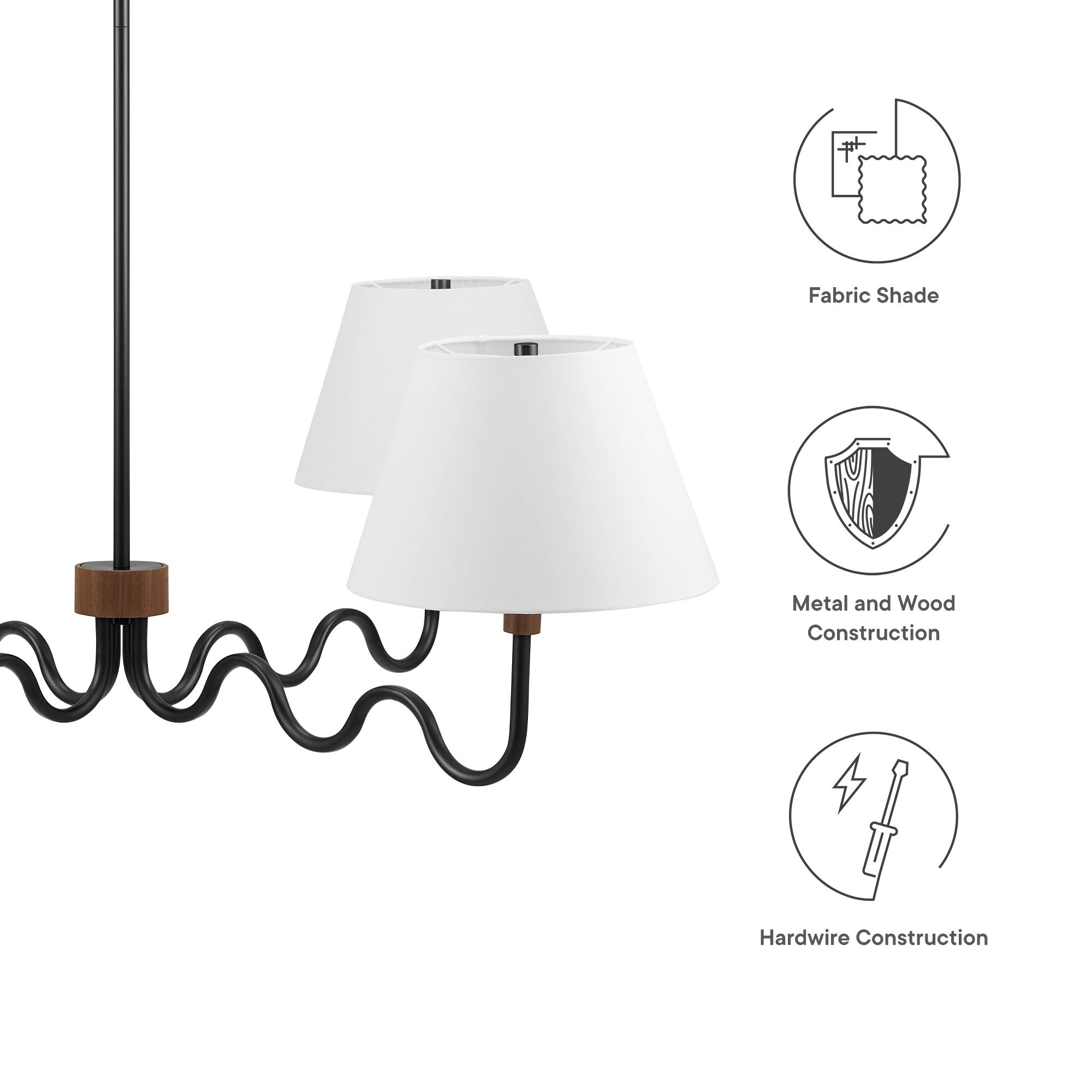 Sunlit Squiggle 4-Arm Pendant Light by Modway - Best Buy Furniture