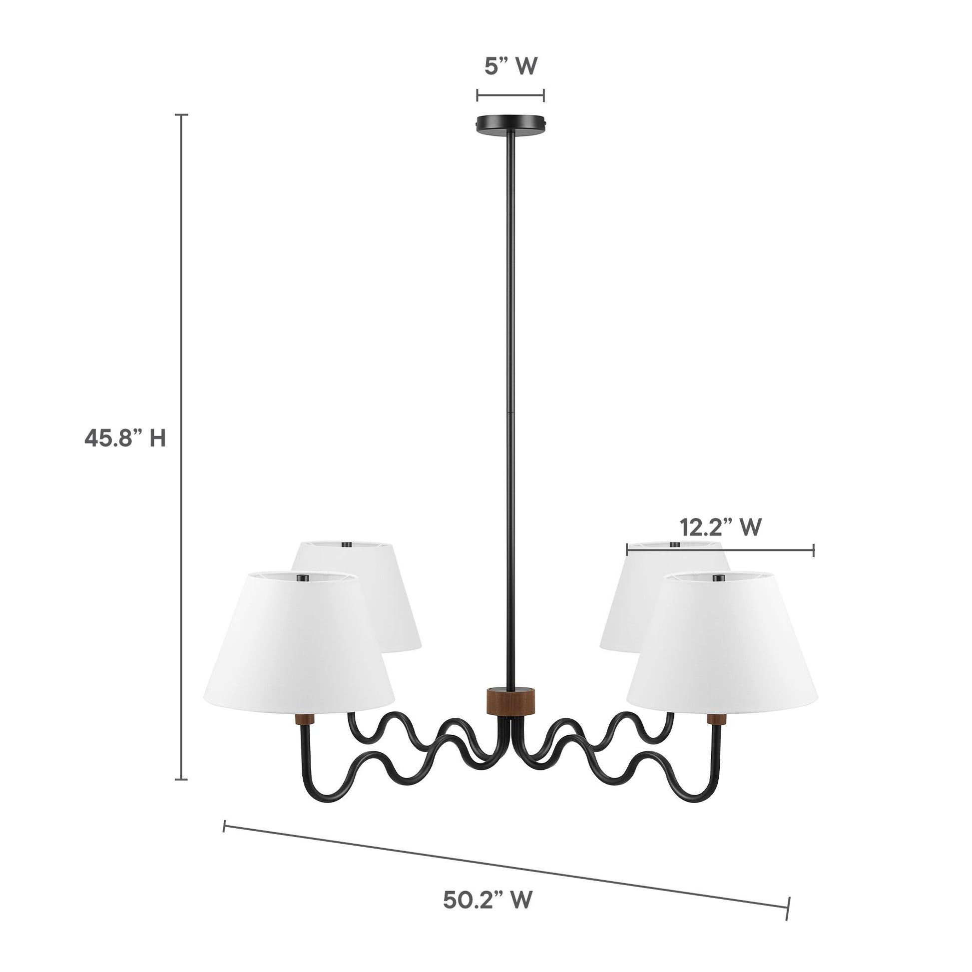 Sunlit Squiggle 4-Arm Pendant Light by Modway - Best Buy Furniture