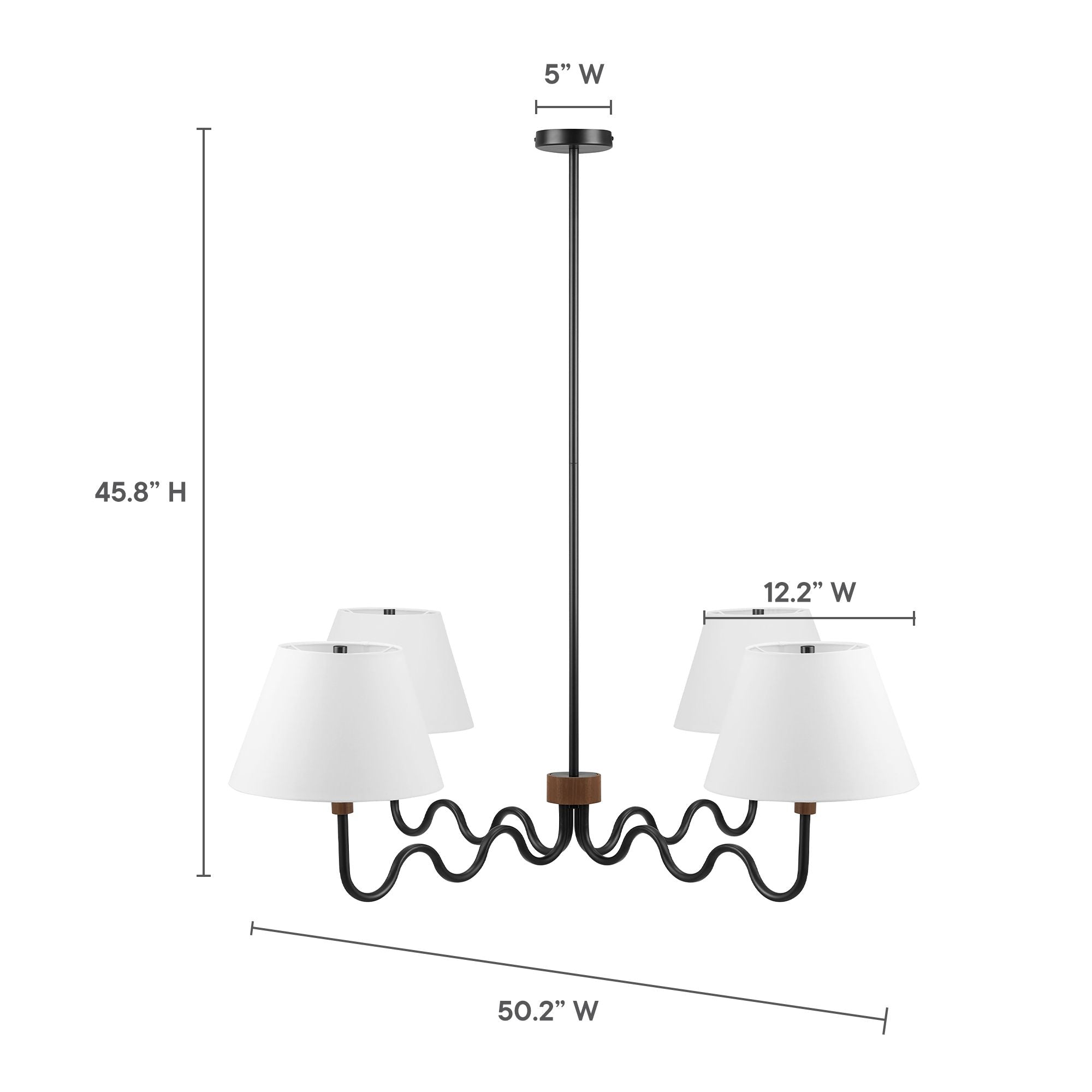 Sunlit Squiggle 4-Arm Pendant Light by Modway - Best Buy Furniture