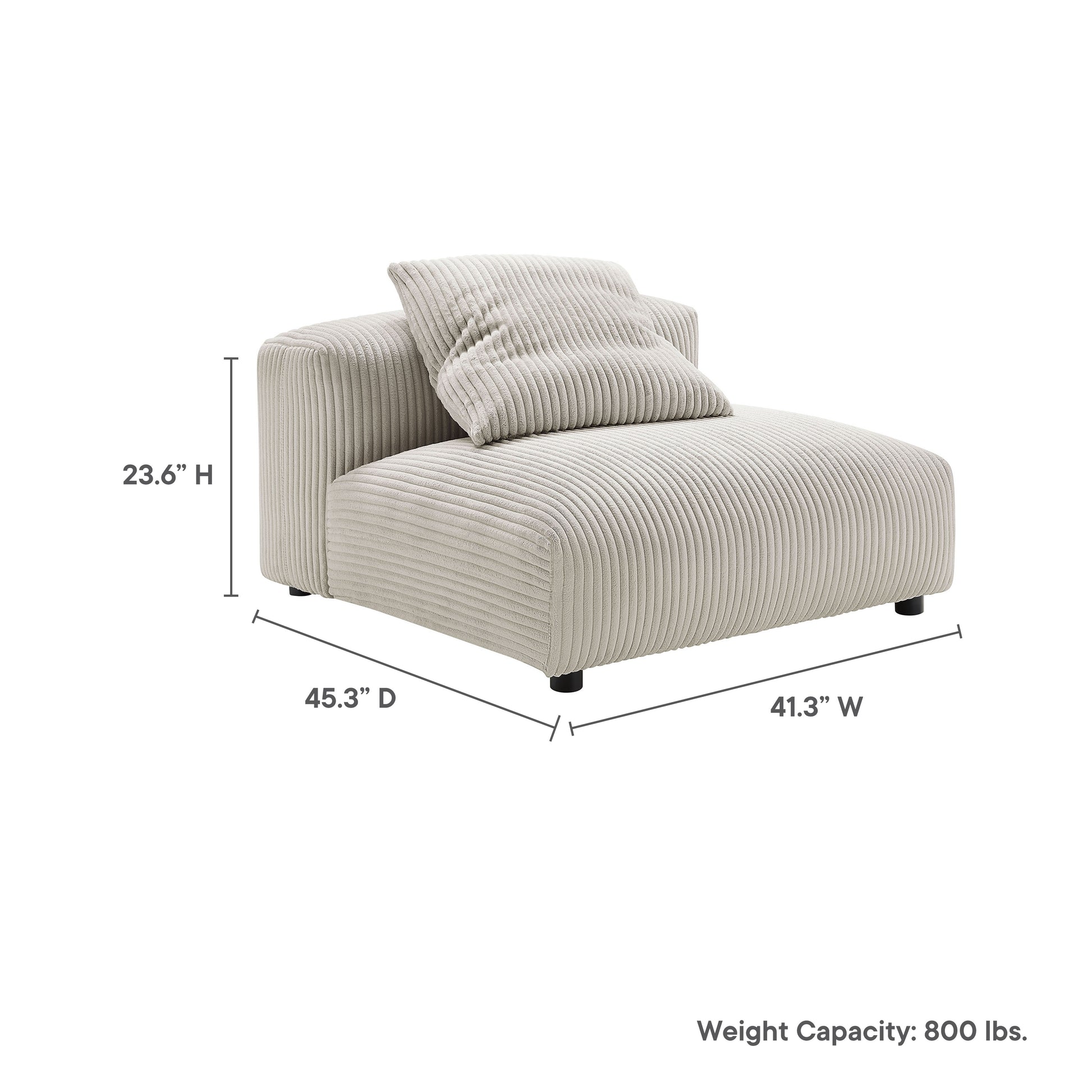 Solace Modular Corduroy Upholstered Armless Chair by Modway - Best Buy Furniture