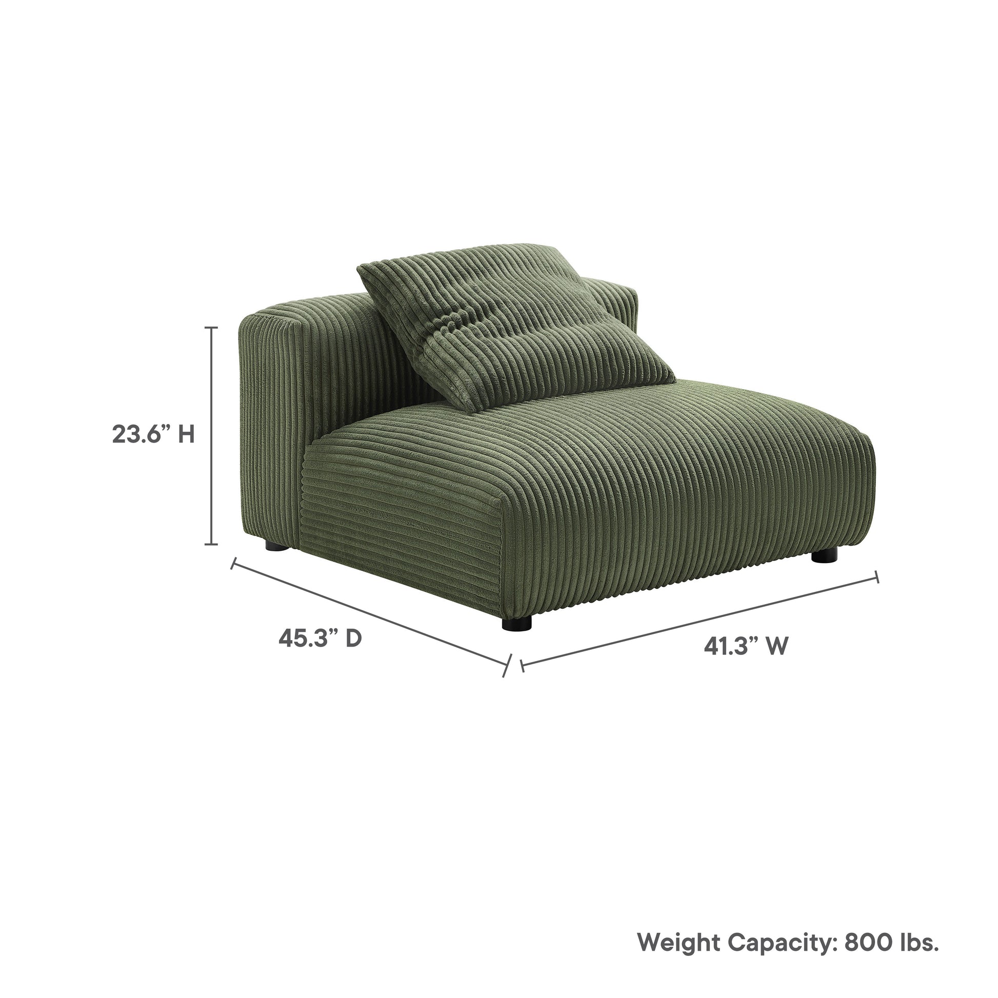 Solace Modular Corduroy Upholstered Armless Chair by Modway - Best Buy Furniture