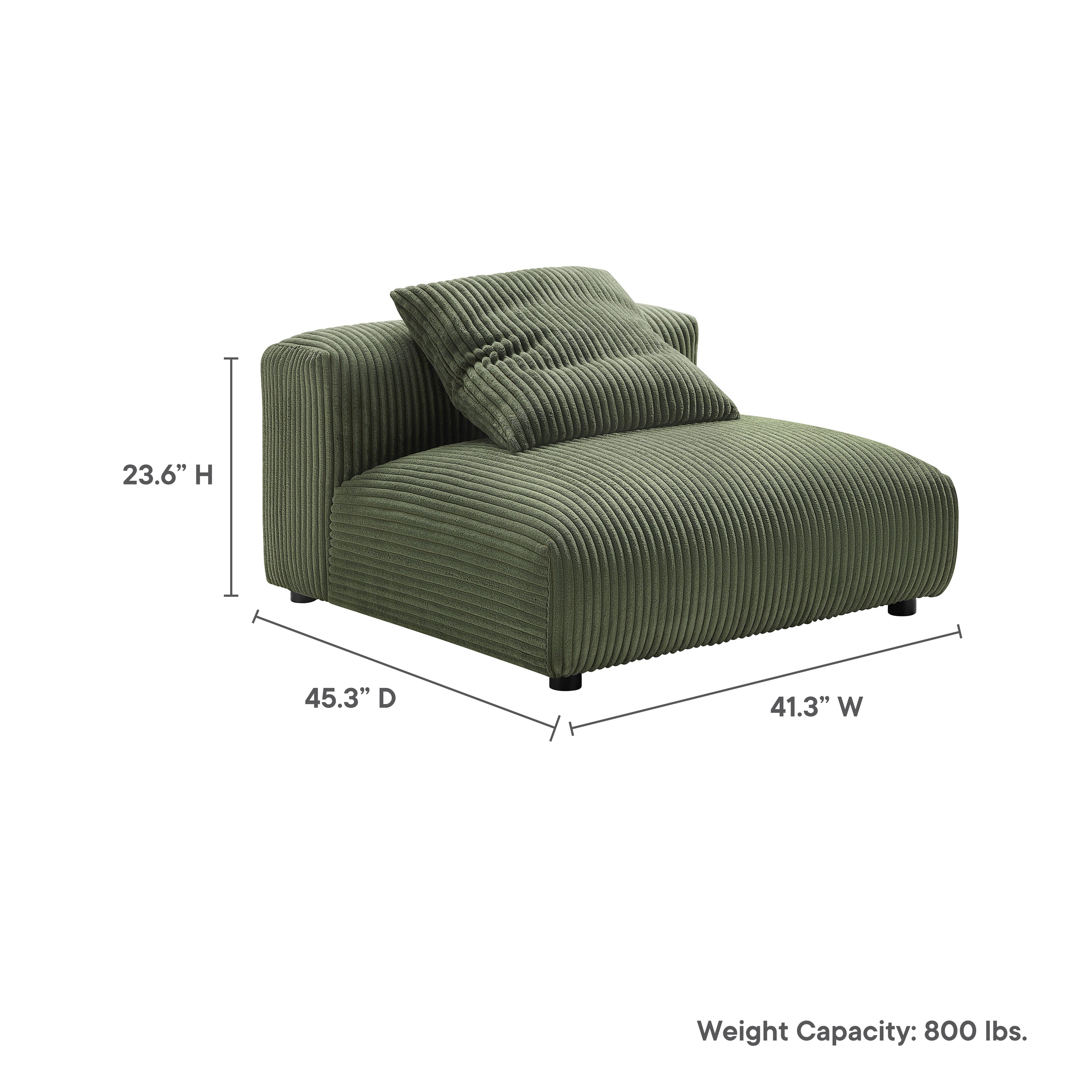 Solace Modular Corduroy Upholstered Armless Chair by Modway - Best Buy Furniture