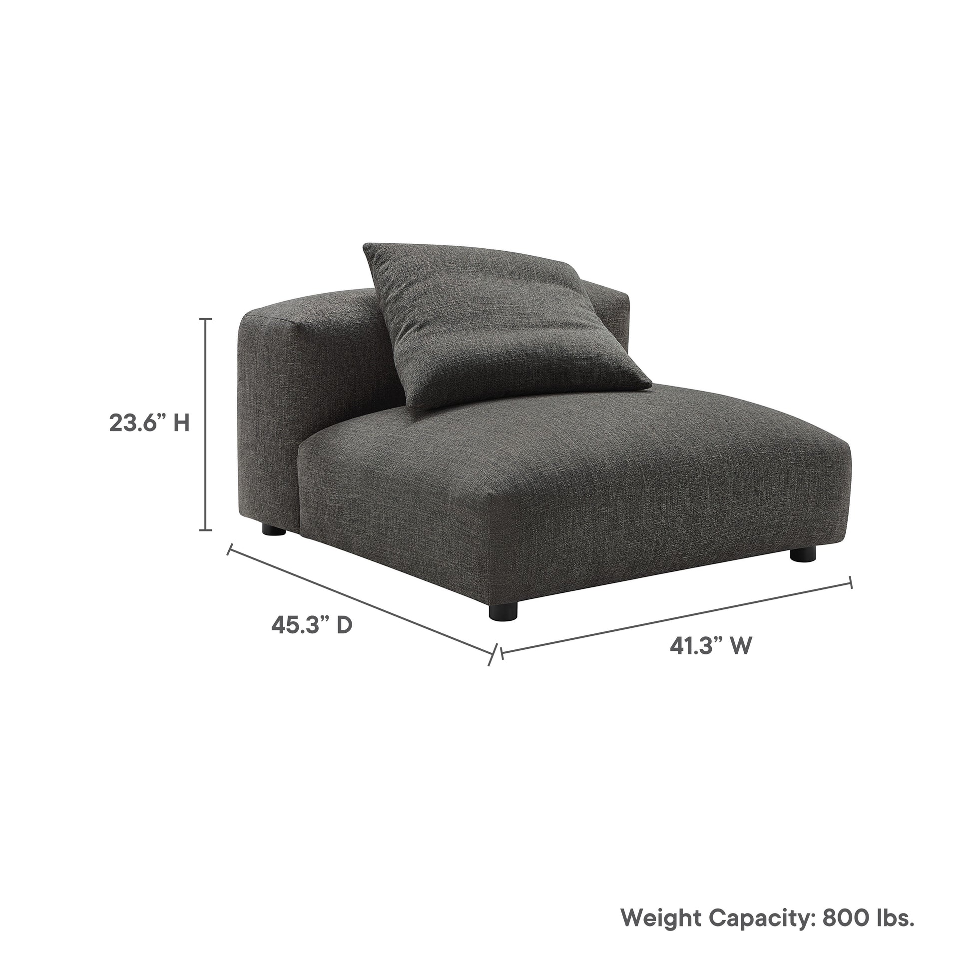 Solace Modular Upholstered Fabric Armless Chair by Modway - Best Buy Furniture