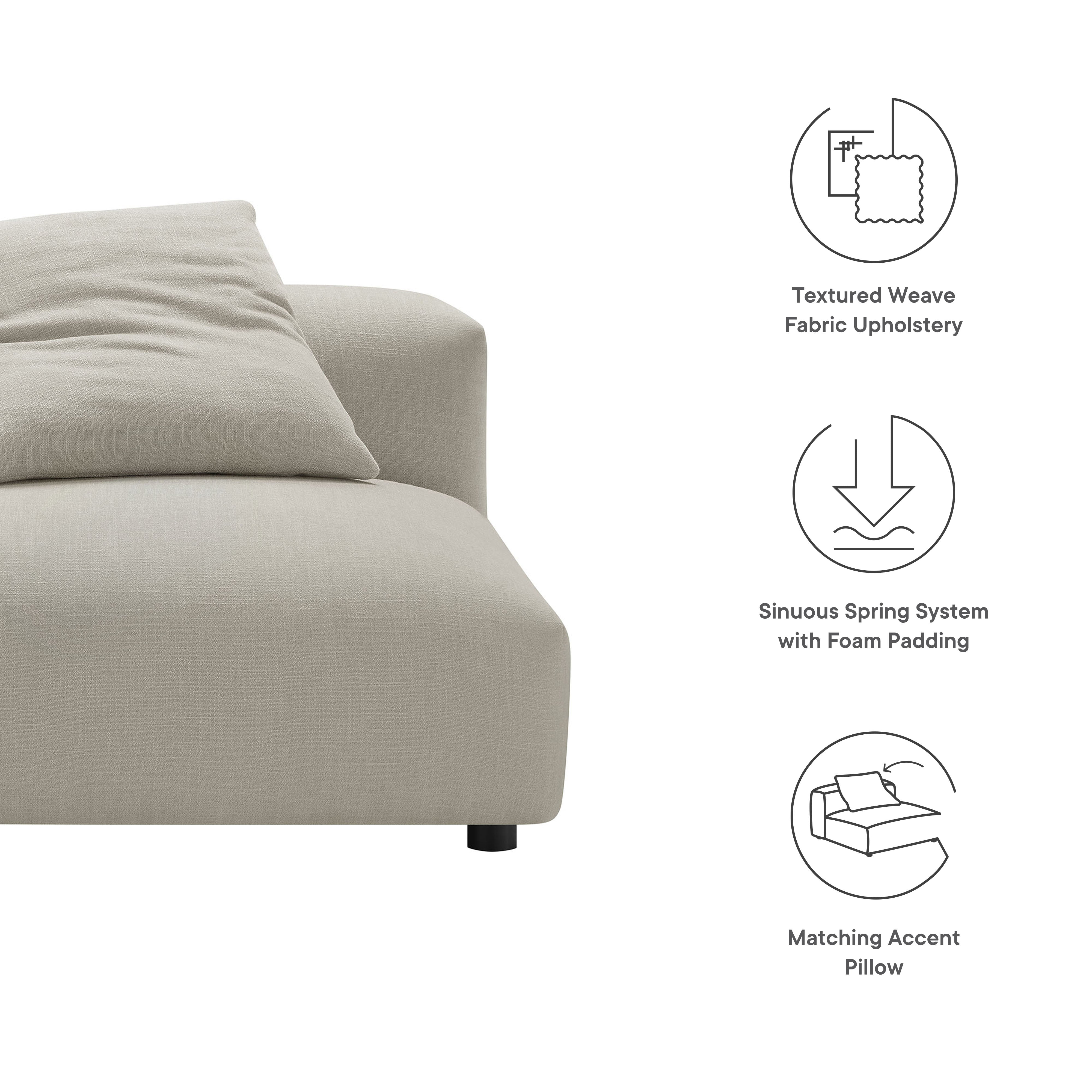 Solace Modular Upholstered Fabric Armless Chair by Modway - Best Buy Furniture