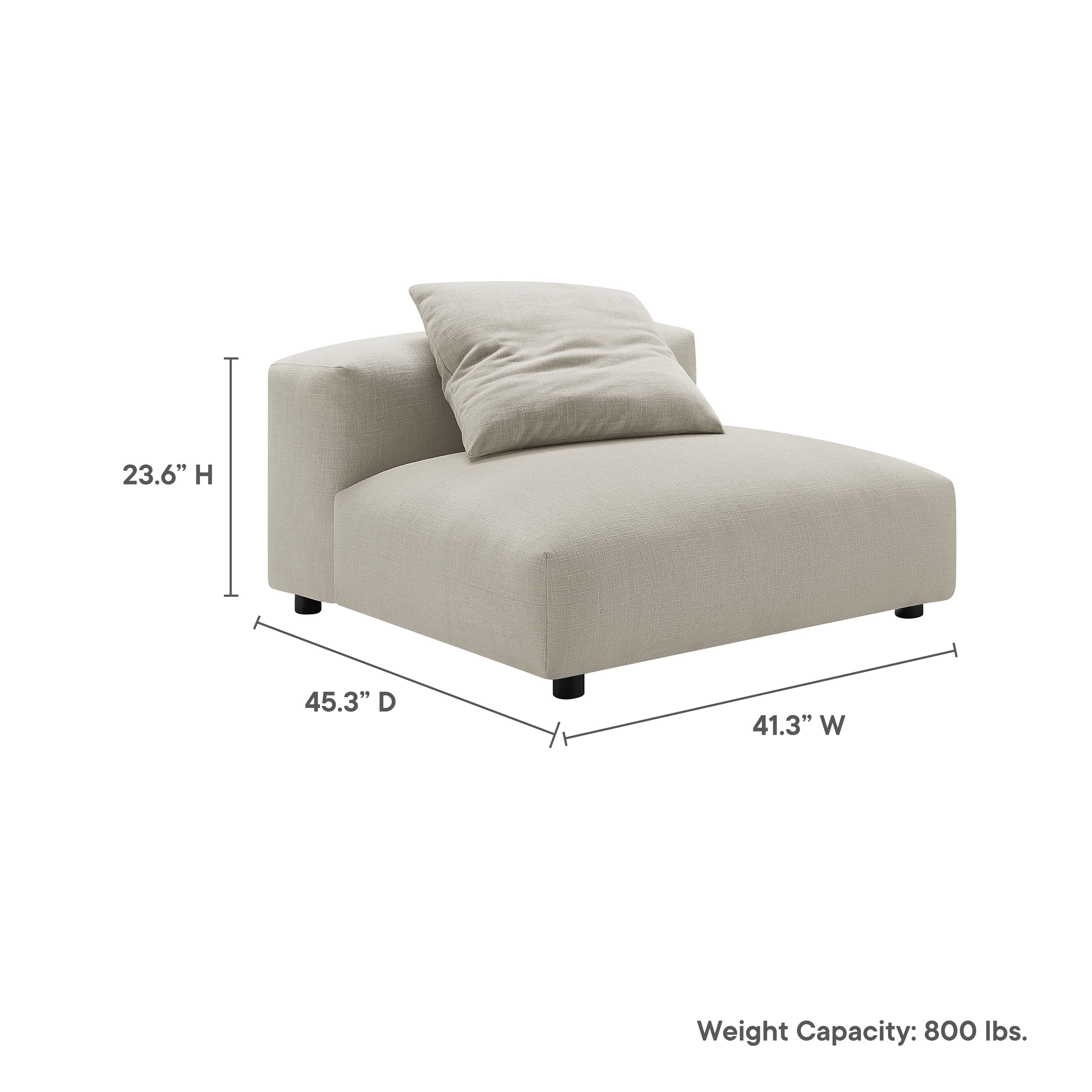 Solace Modular Upholstered Fabric Armless Chair by Modway - Best Buy Furniture