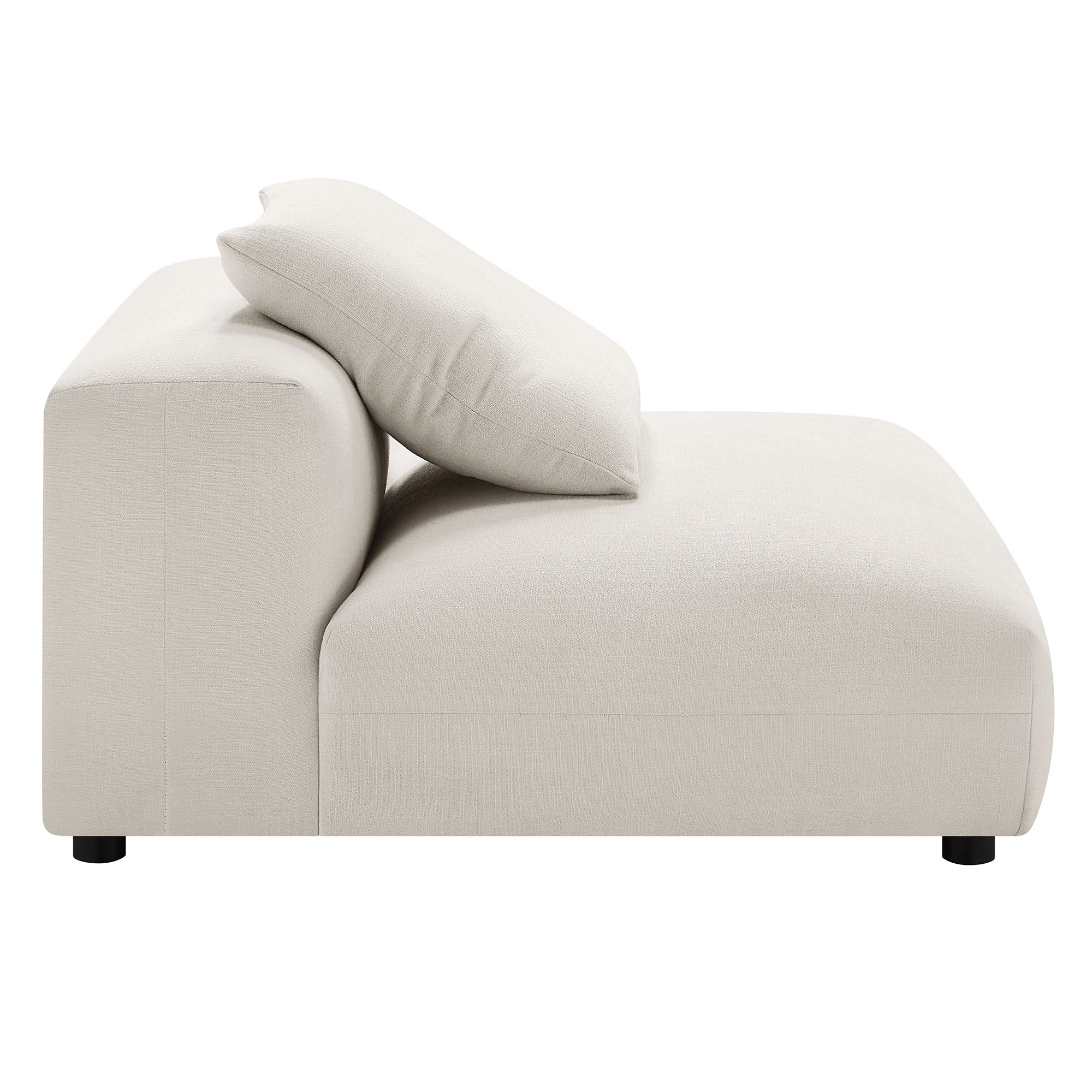 Solace Modular Upholstered Fabric Armless Chair and Ottoman Set by Modway - Best Buy Furniture
