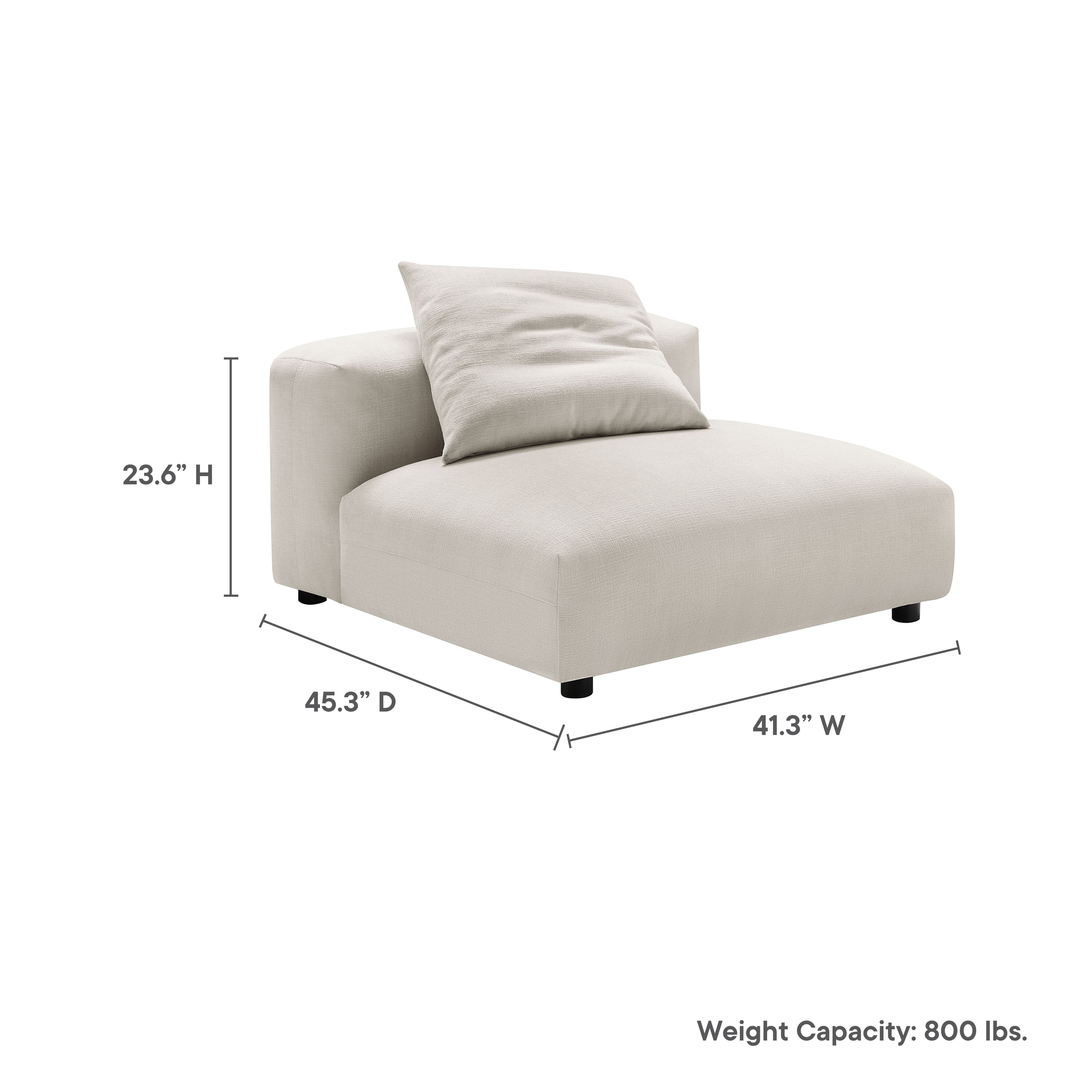 Solace Modular Upholstered Fabric Armless Chair by Modway - Best Buy Furniture