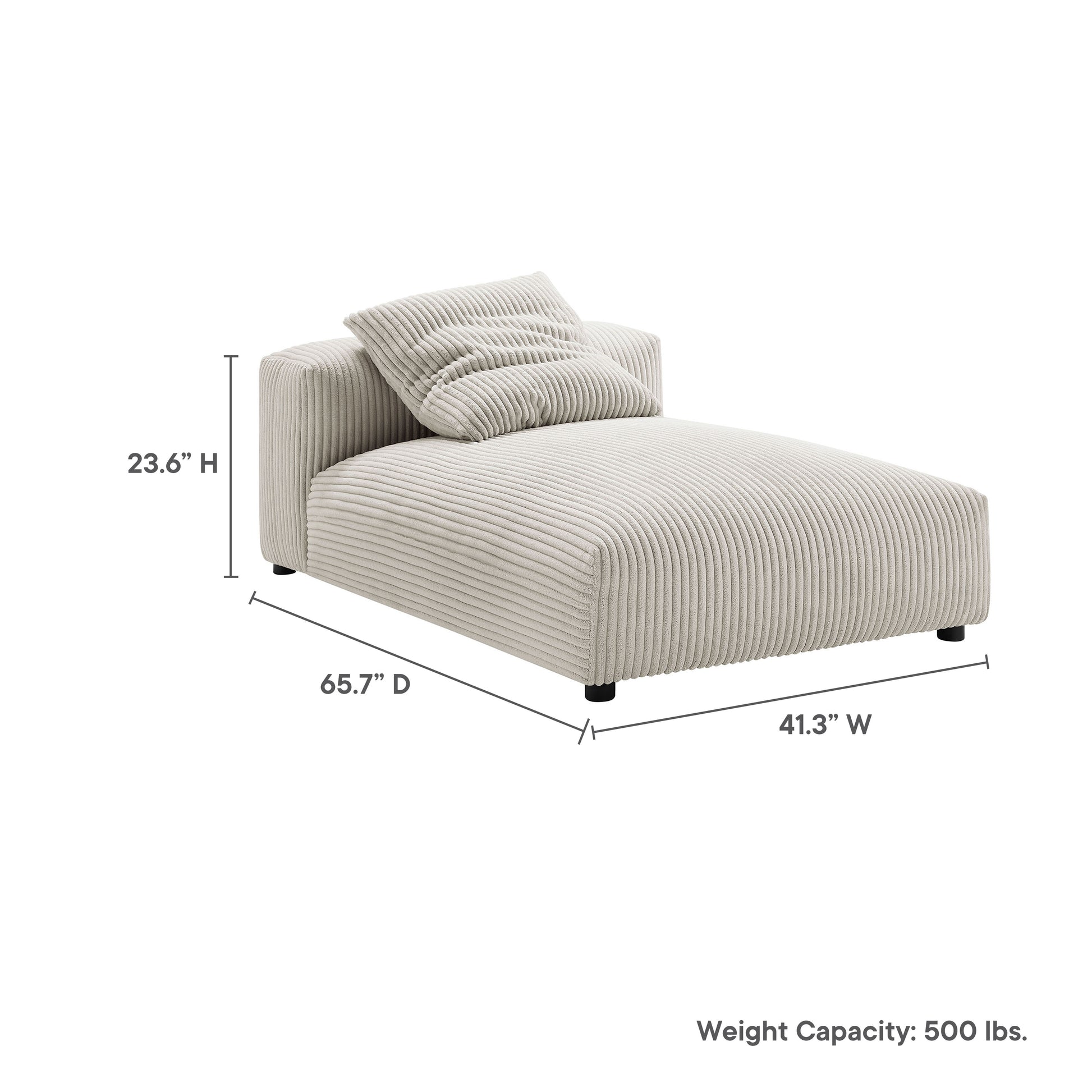 Solace Modular Corduroy Upholstered Armless Chaise Lounge by Modway - Best Buy Furniture