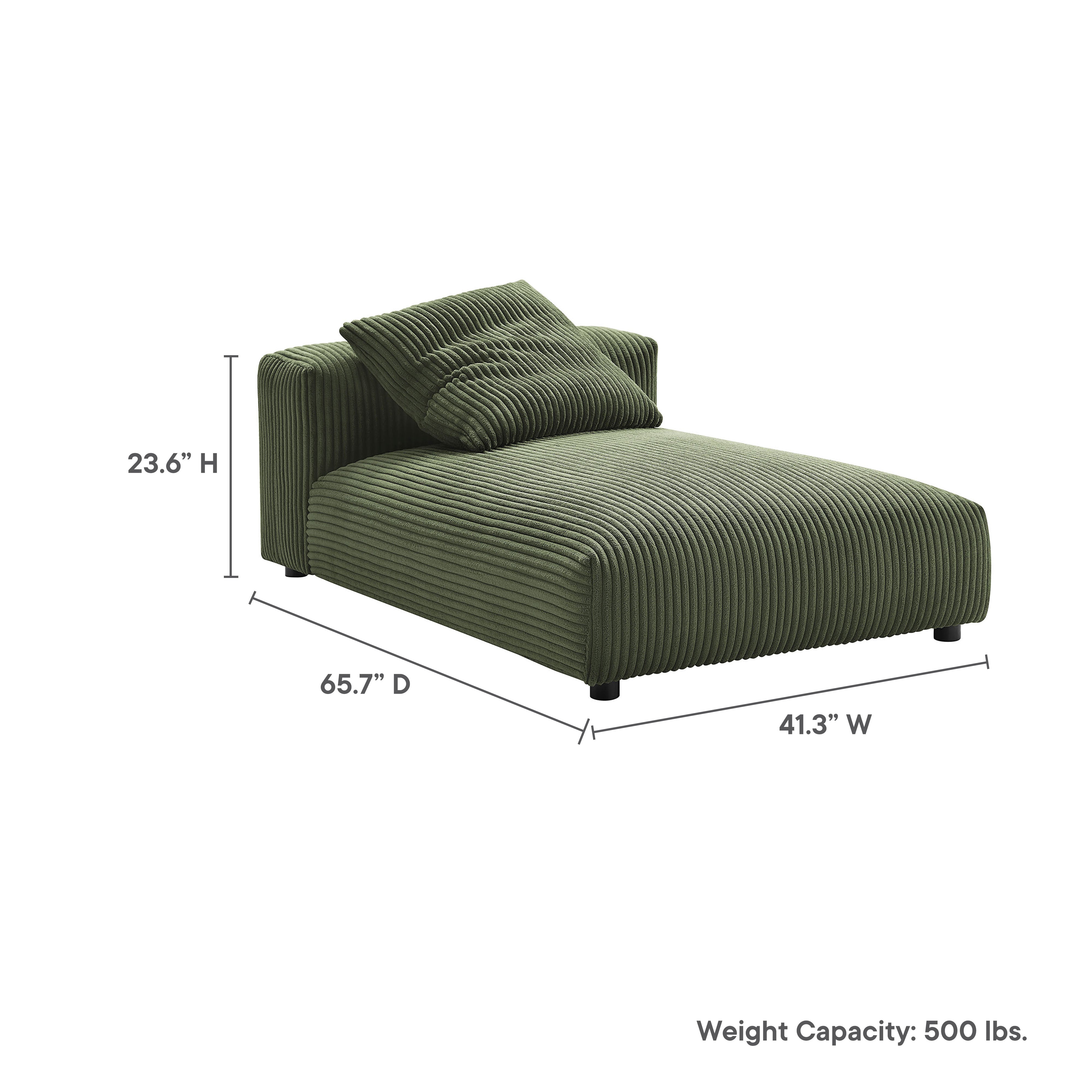 Solace Modular Corduroy Upholstered Armless Chaise Lounge by Modway - Best Buy Furniture