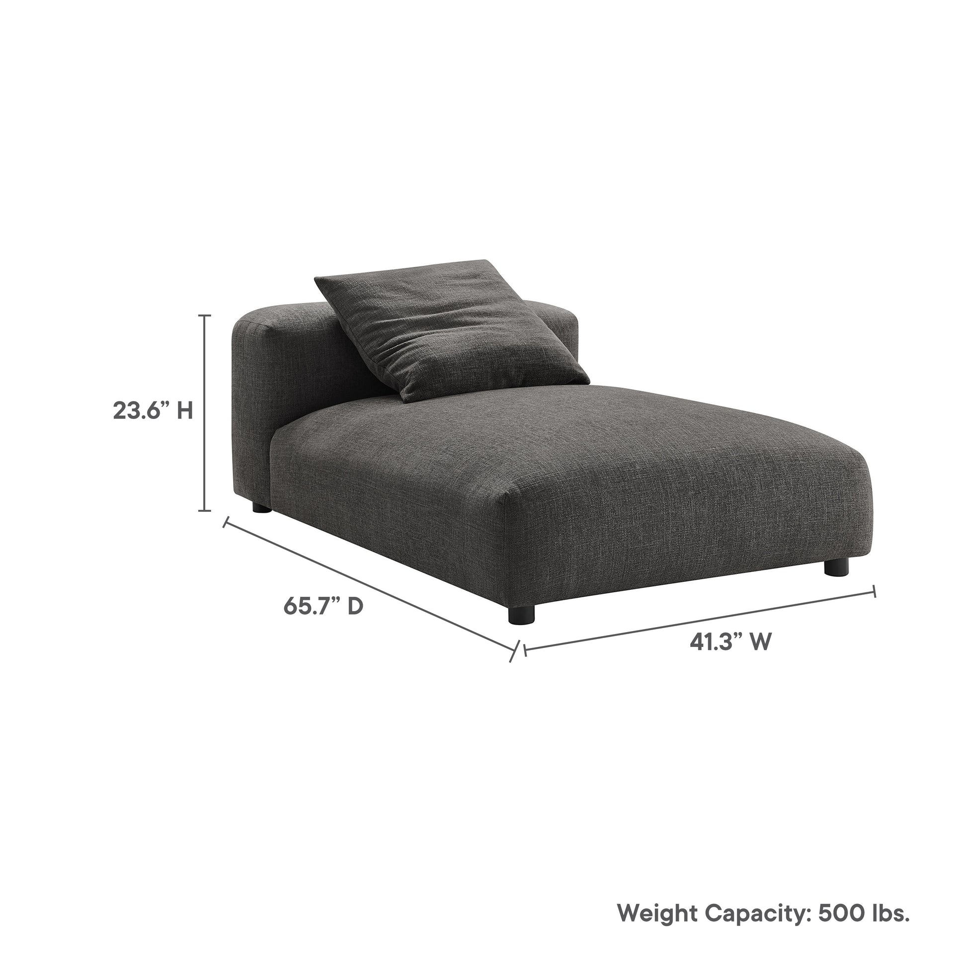 Solace Modular Upholstered Fabric Armless Chaise Lounge by Modway - Best Buy Furniture
