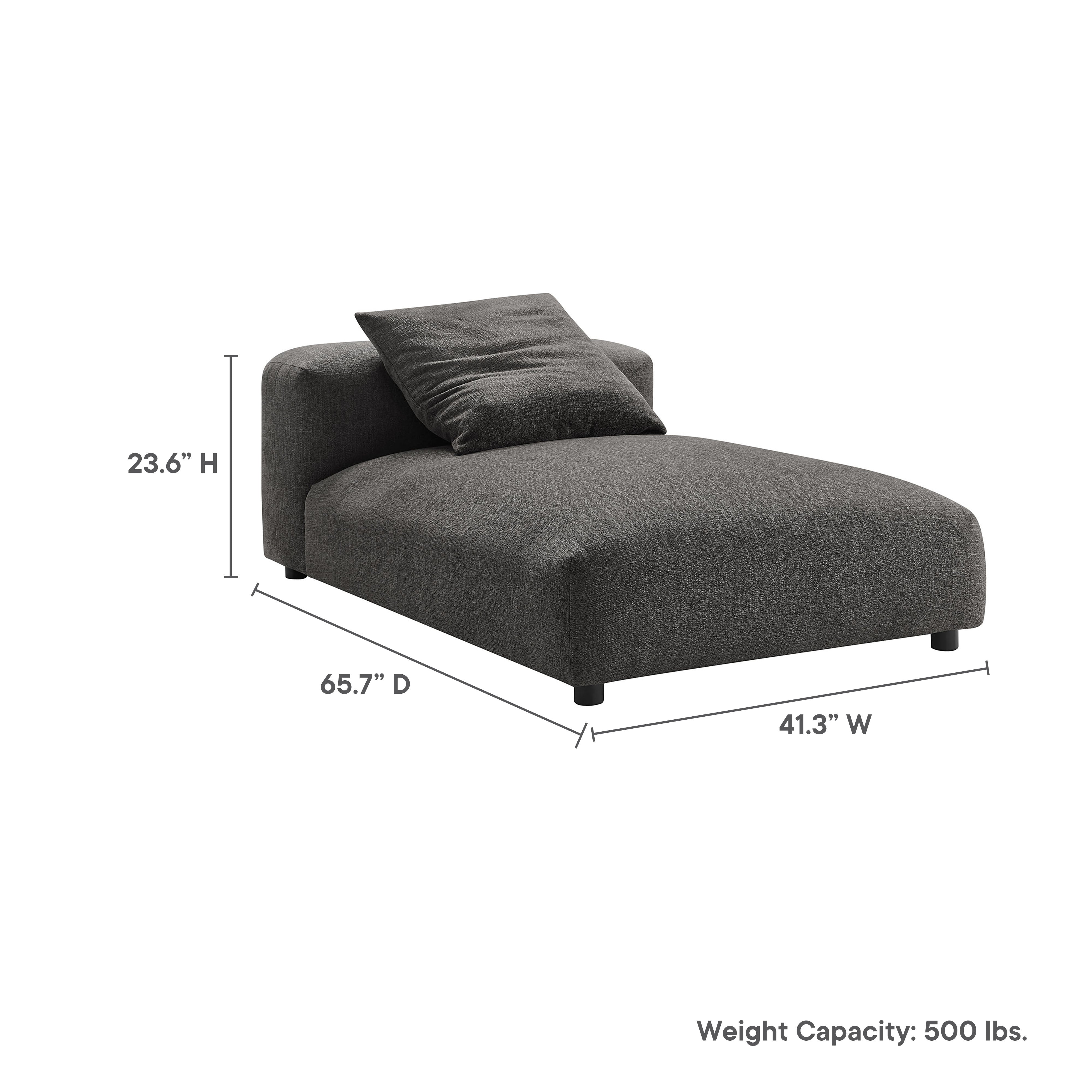 Solace Modular Upholstered Fabric Armless Chaise Lounge by Modway - Best Buy Furniture