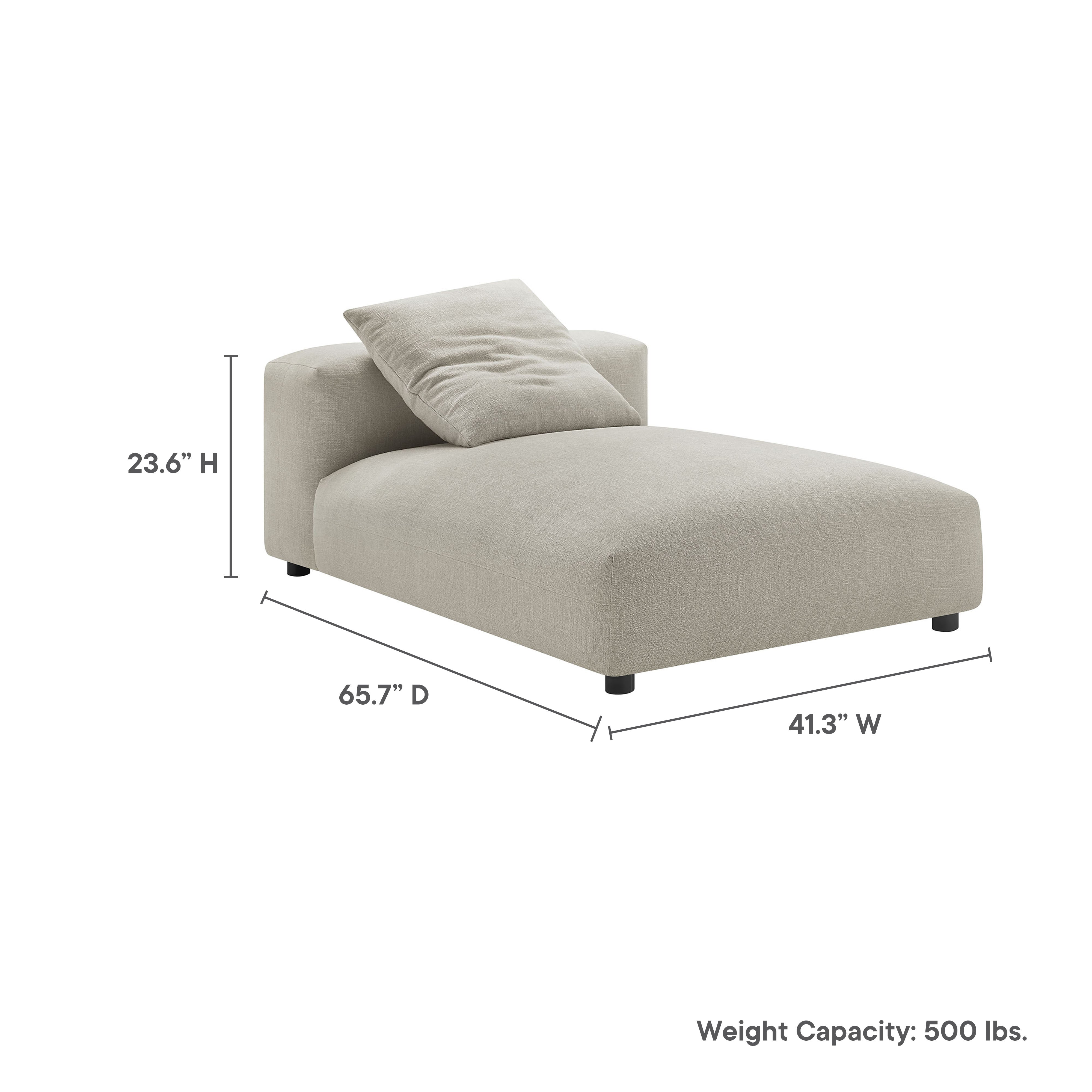 Solace Modular Upholstered Fabric Armless Chaise Lounge by Modway - Best Buy Furniture