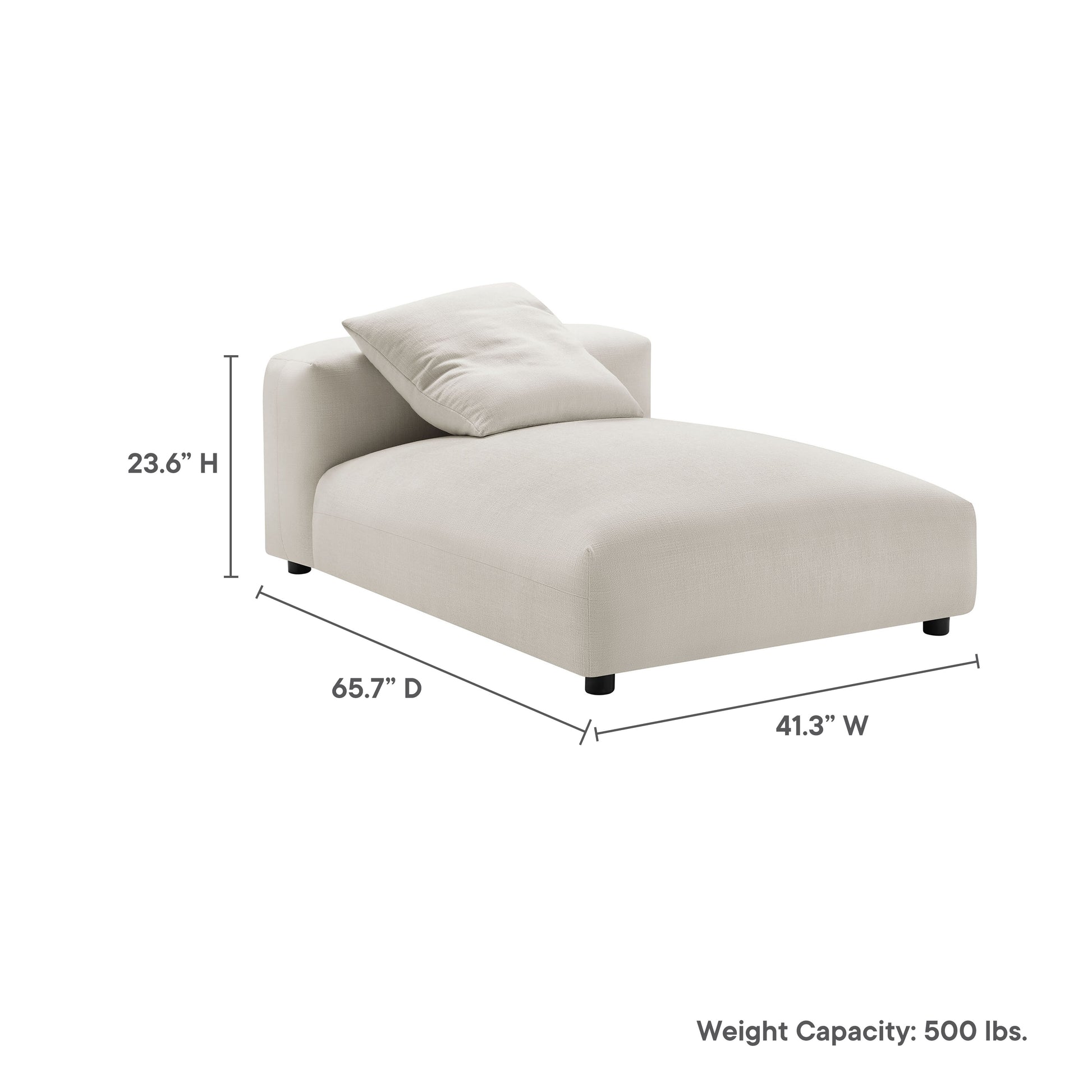 Solace Modular Upholstered Fabric Armless Chaise Lounge by Modway - Best Buy Furniture