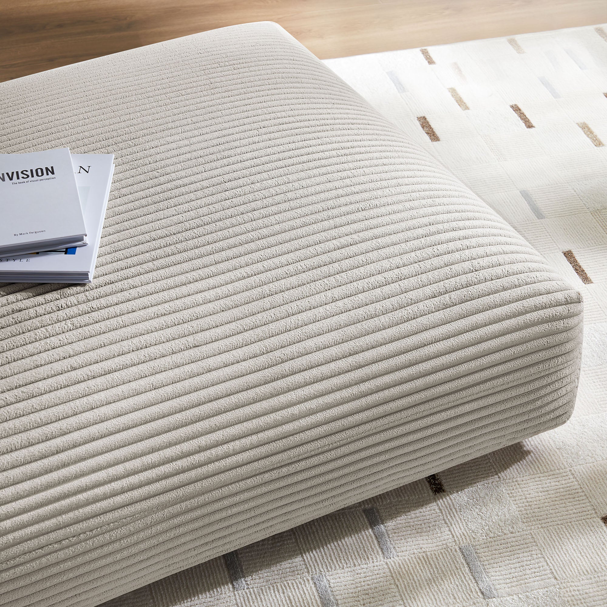 Solace Modular Corduroy Upholstered Ottoman by Modway - Best Buy Furniture