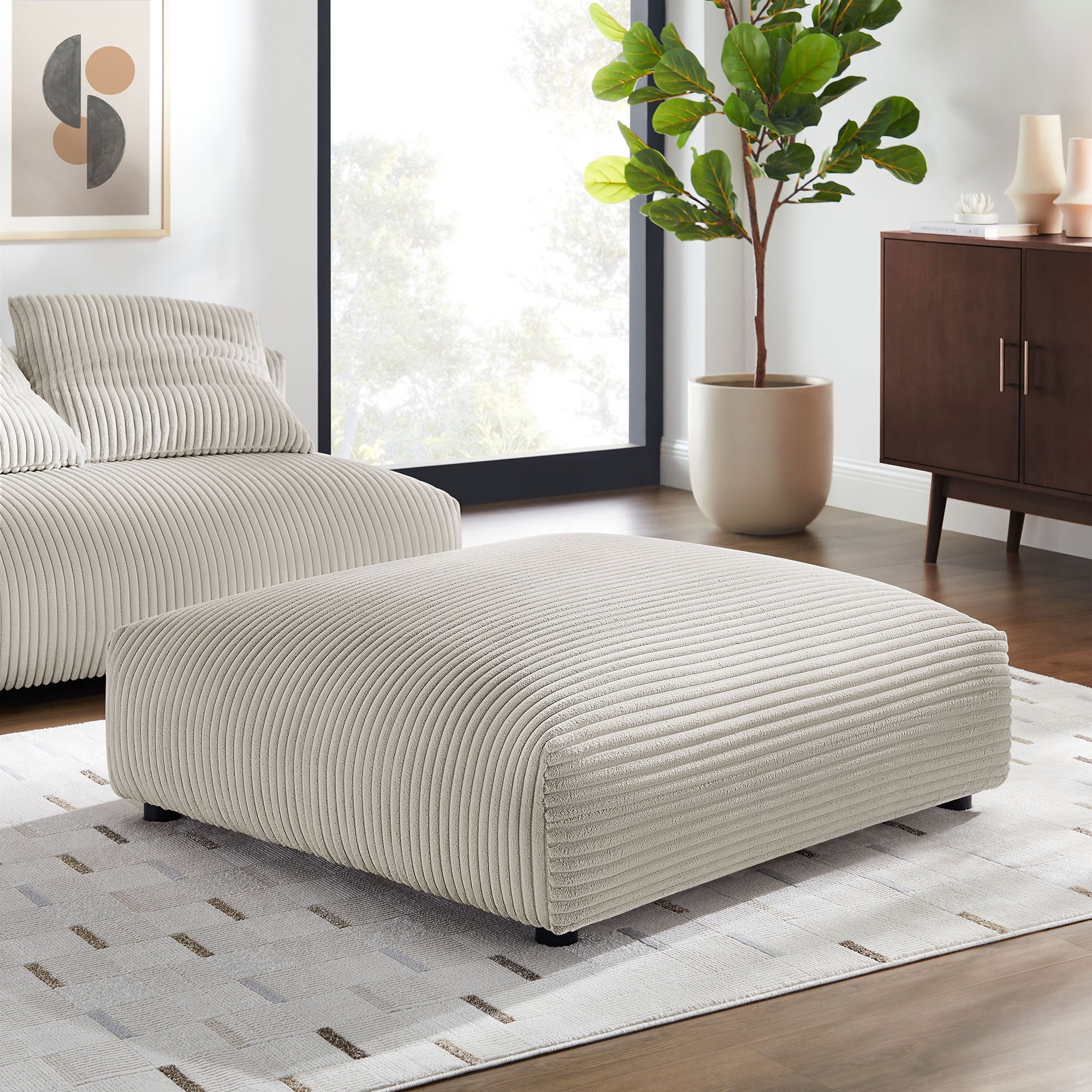 Solace Modular Corduroy Upholstered Ottoman by Modway - Best Buy Furniture